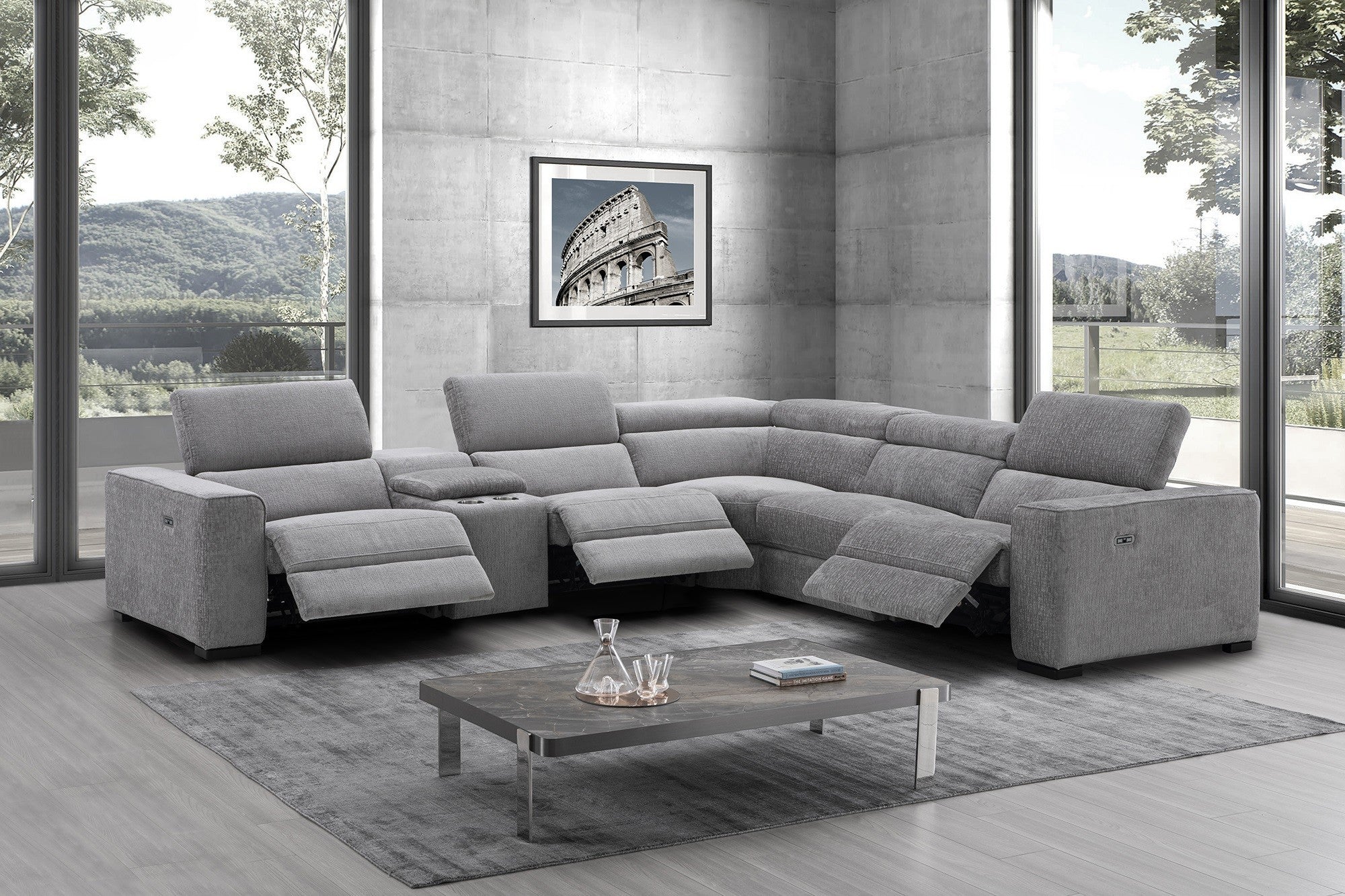 Picasso 6Pc Fabric Motion Sectional J&M