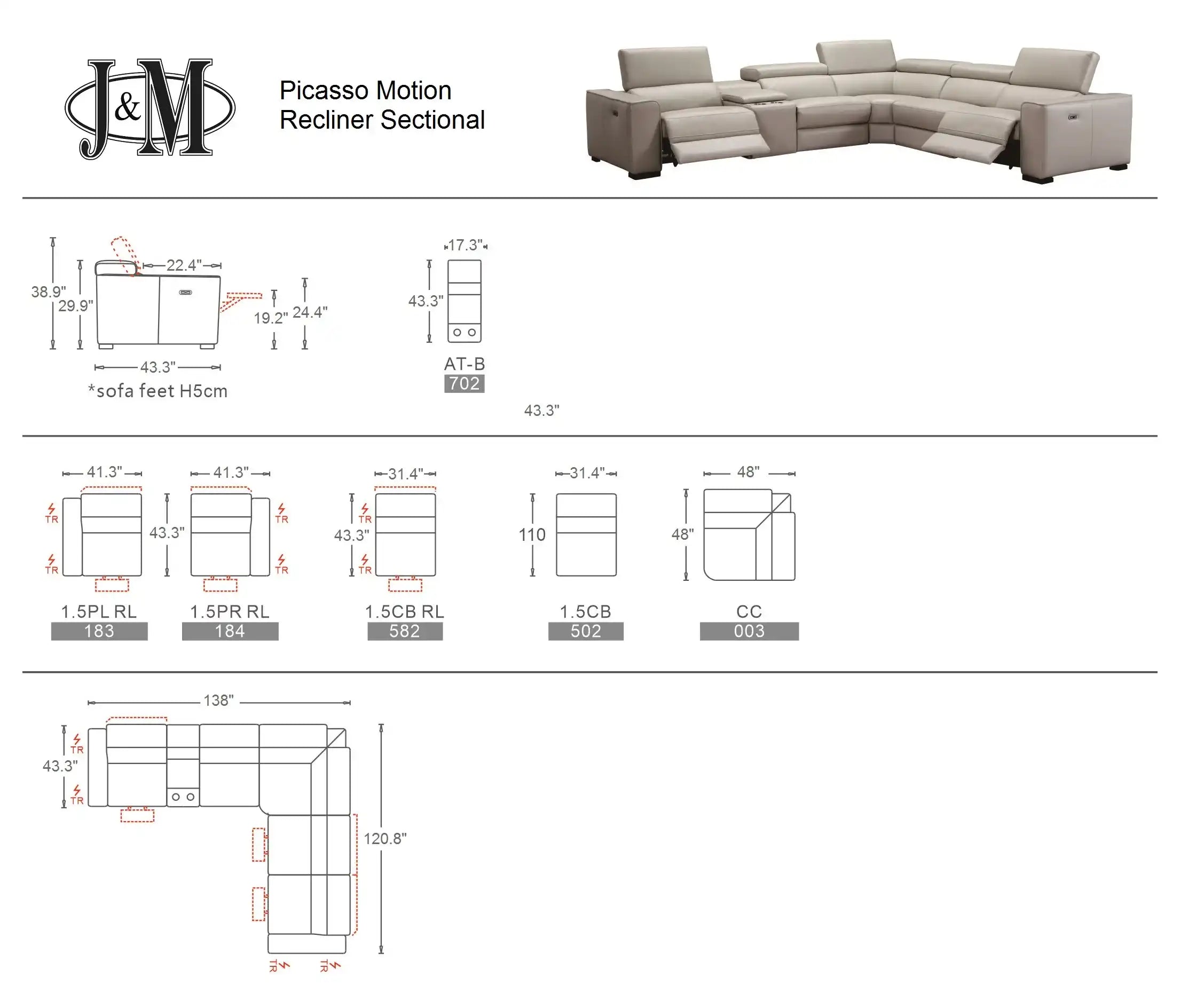 Picasso 6Pc Motion Sectional J&M