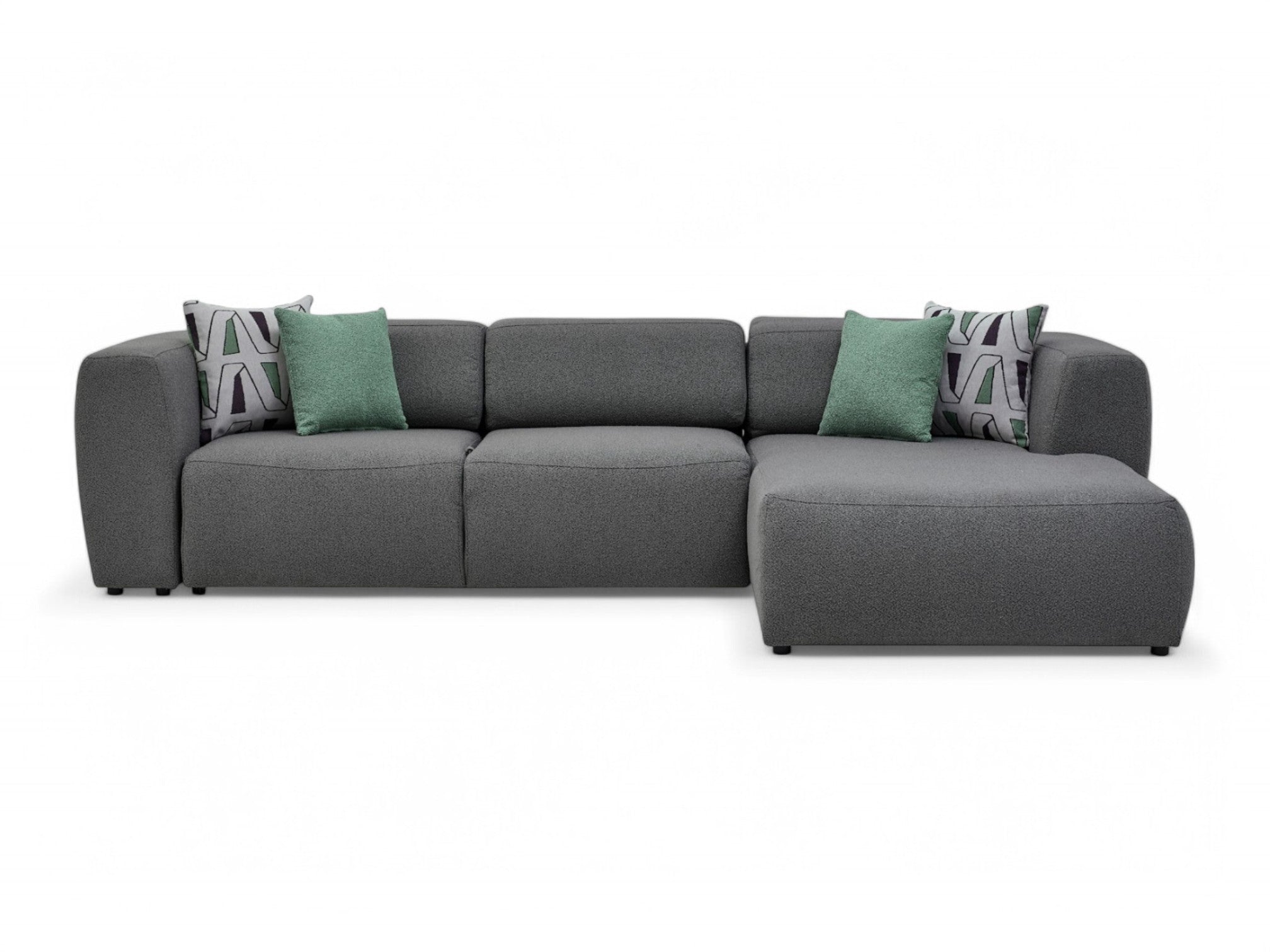 Picasso 119" Wide Convertible Sleeper Sectional – Gray (RAF) Bouclé Fabric