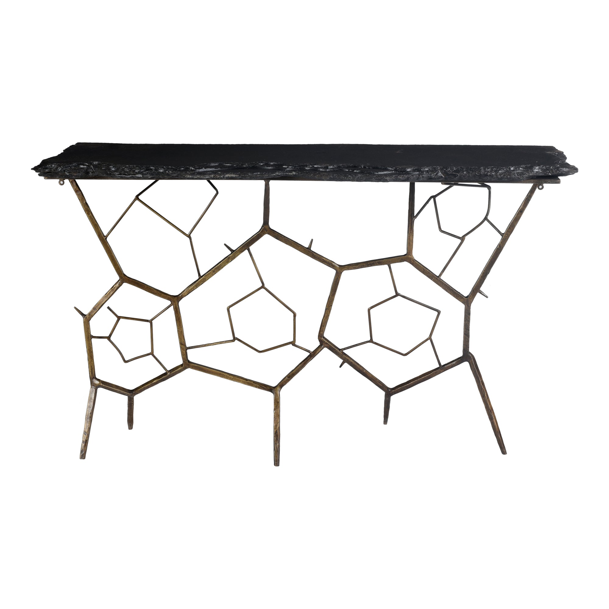 Nate Slate Console Table Dark Grey - Moes Home