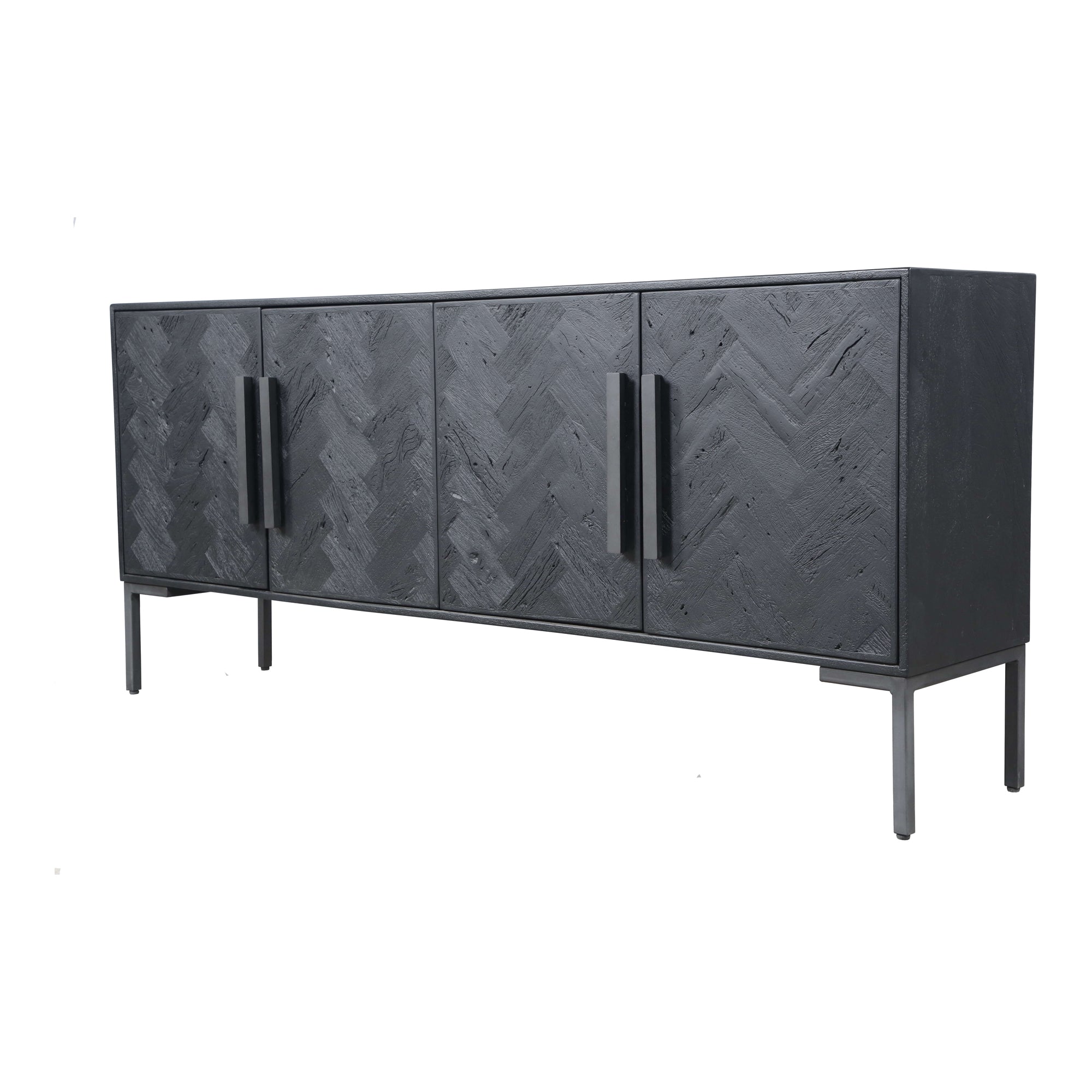 Fishbone Sideboard Black - Moes Home