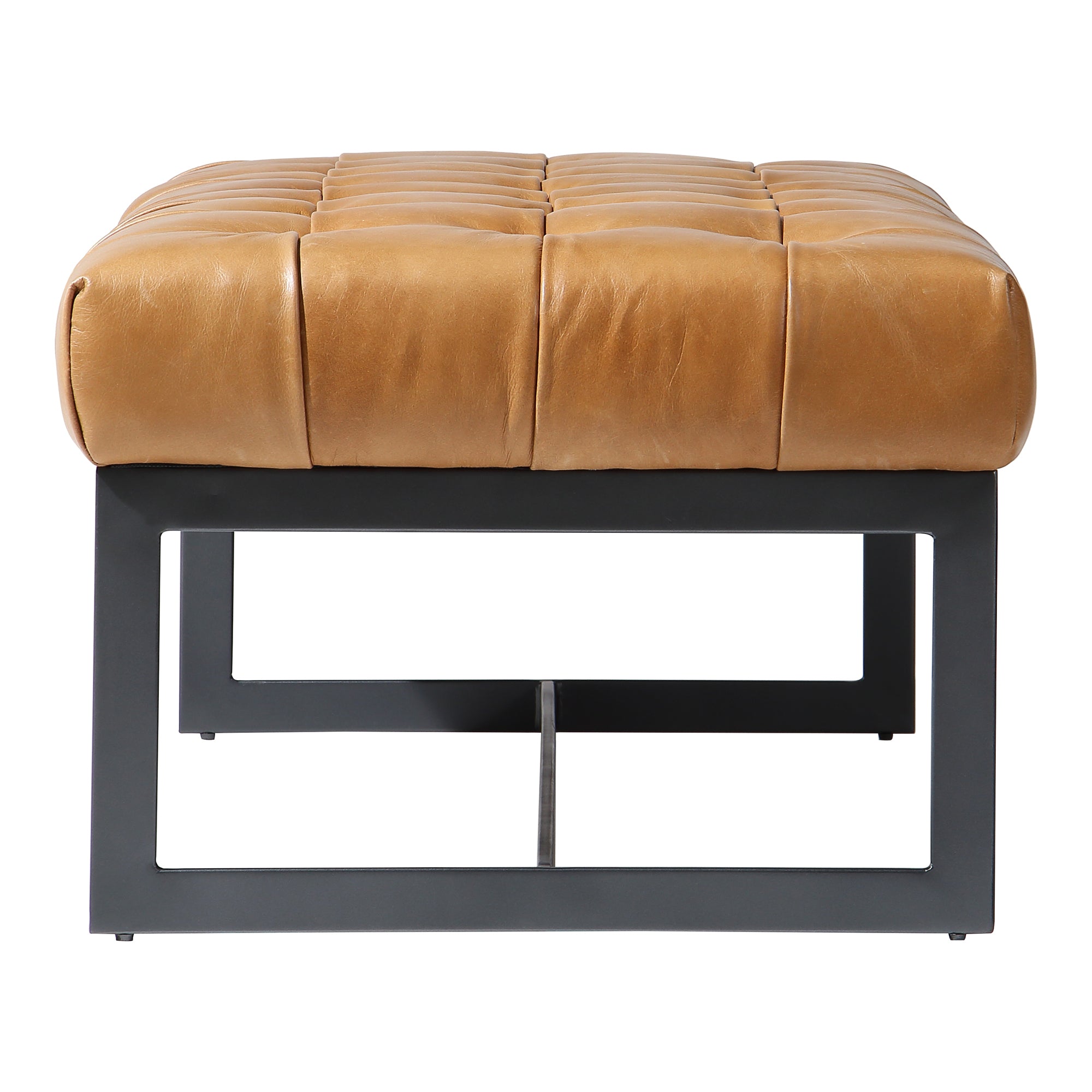 Wyatt Leather Bench Tan - Moes Home