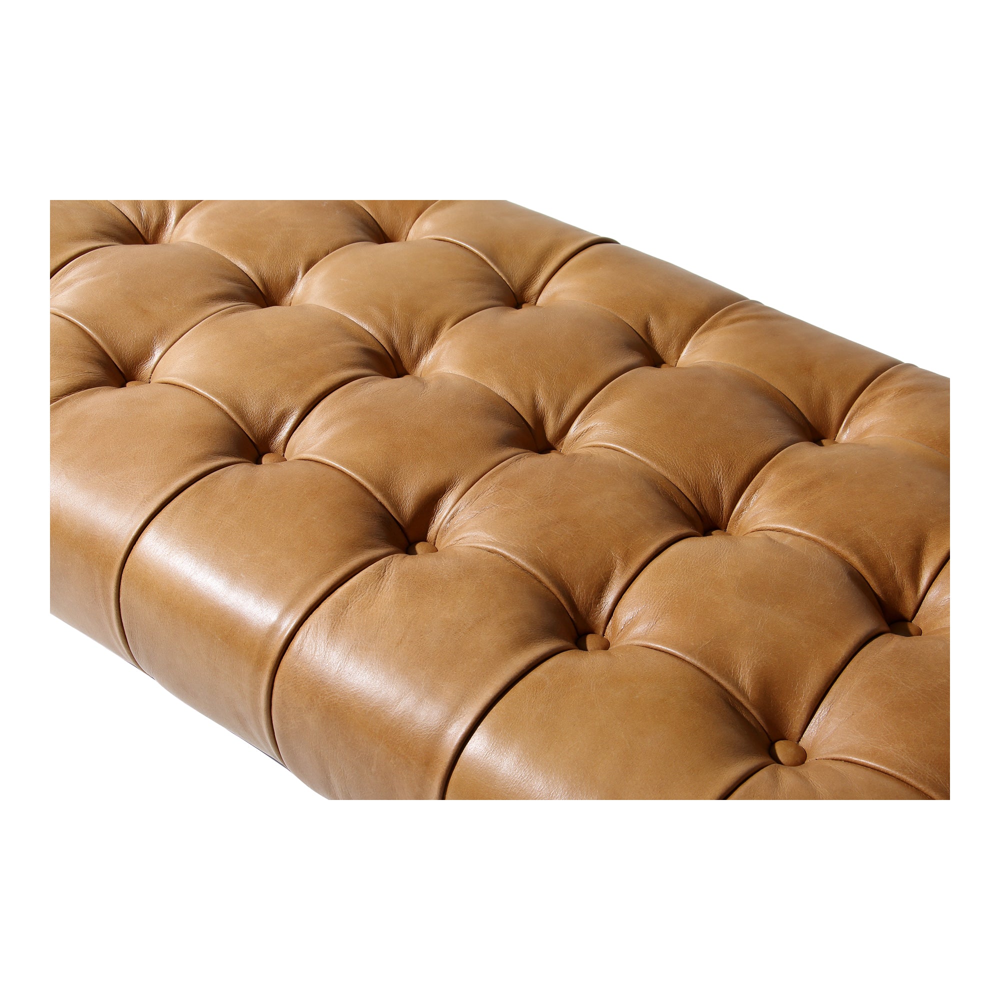 Wyatt Leather Bench Tan - Moes Home