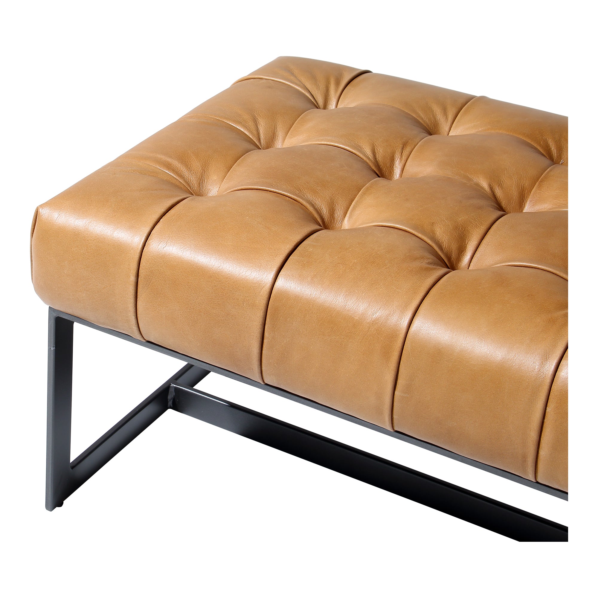 Wyatt Leather Bench Tan - Moes Home
