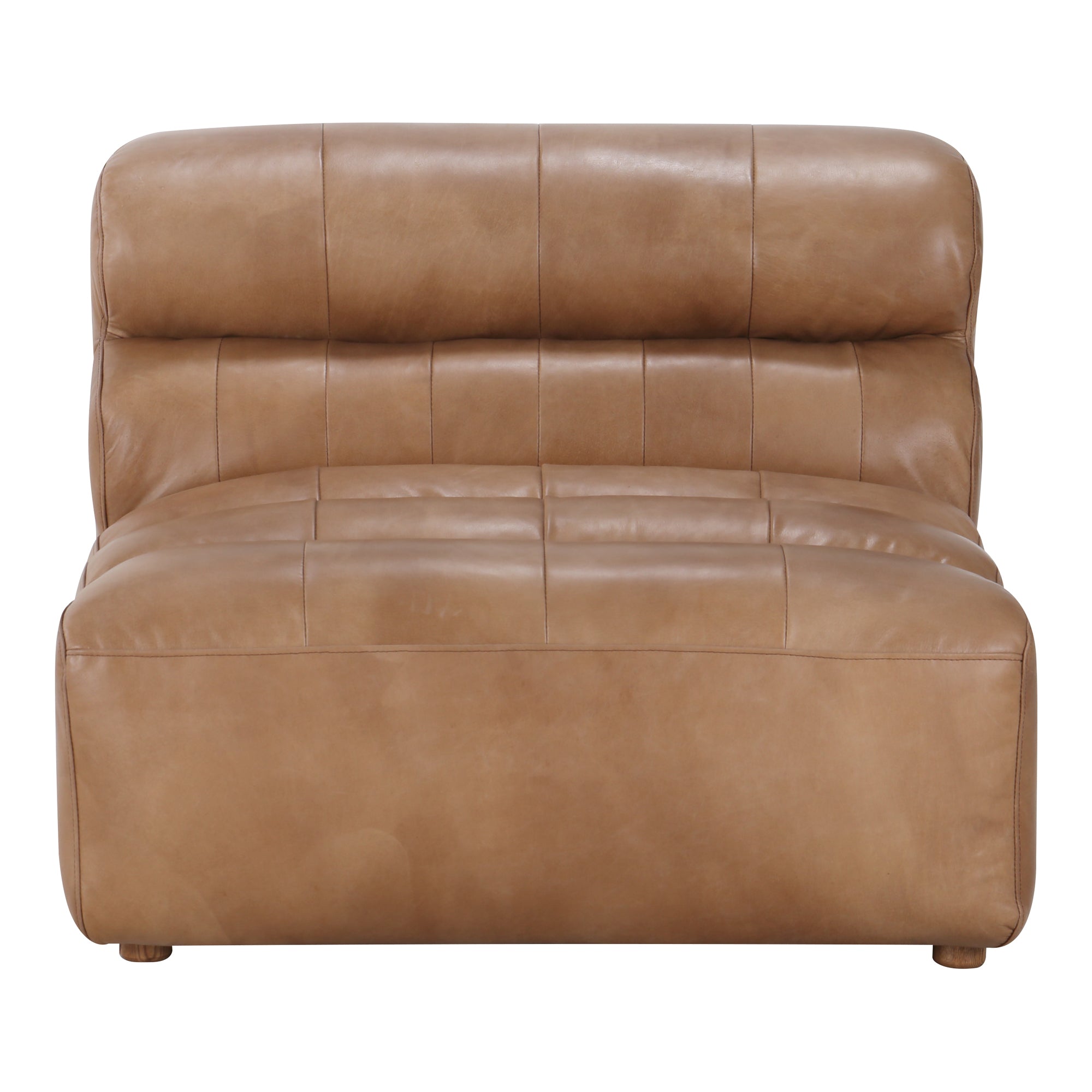 Ramsay Leather Slipper Chair Tan - Moes Home