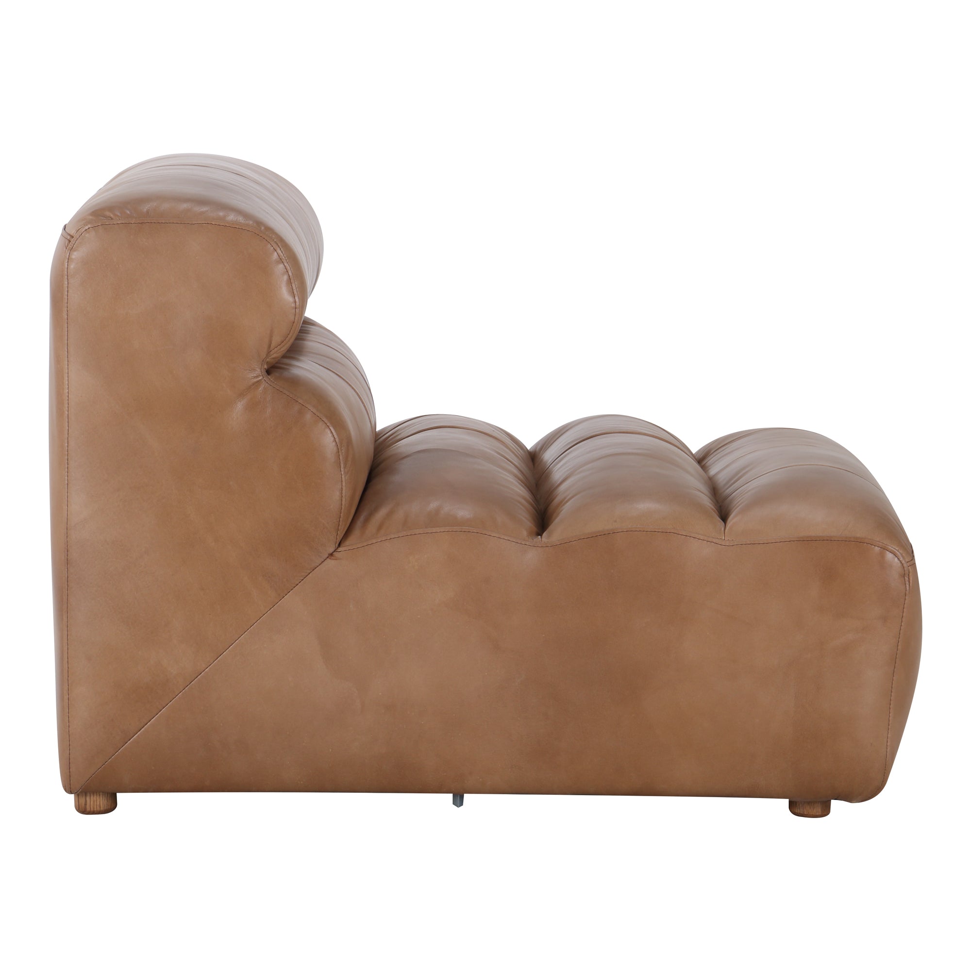 Ramsay Leather Slipper Chair Tan - Moes Home