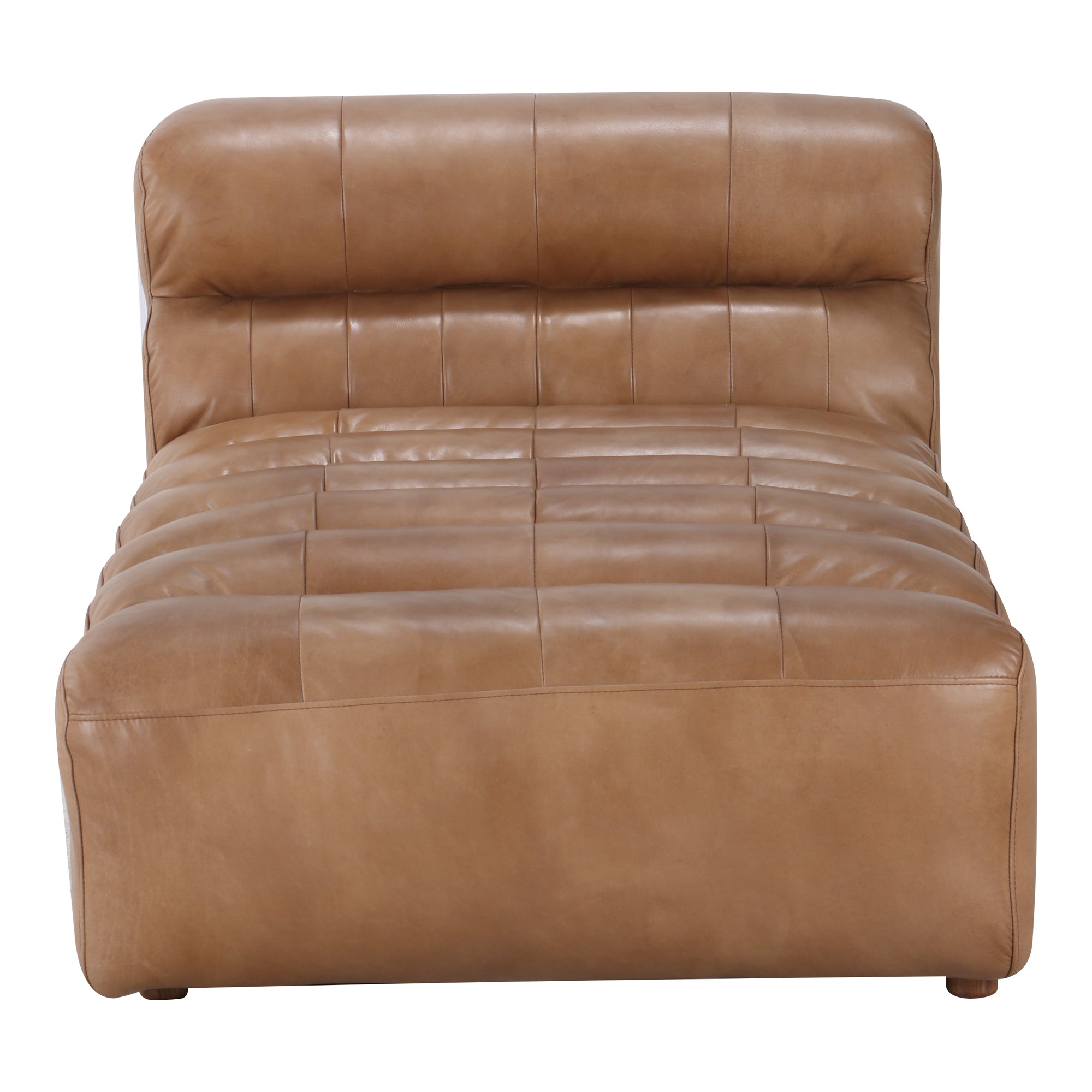 Ramsay Leather Chaise Tan - Moes Home