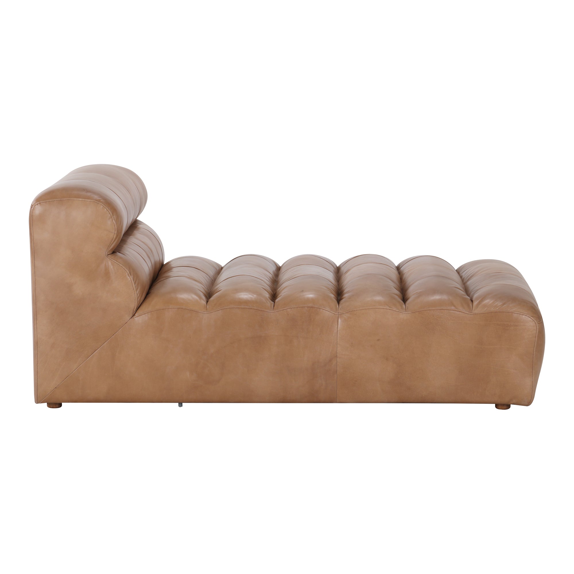 Ramsay Leather Chaise Tan - Moes Home