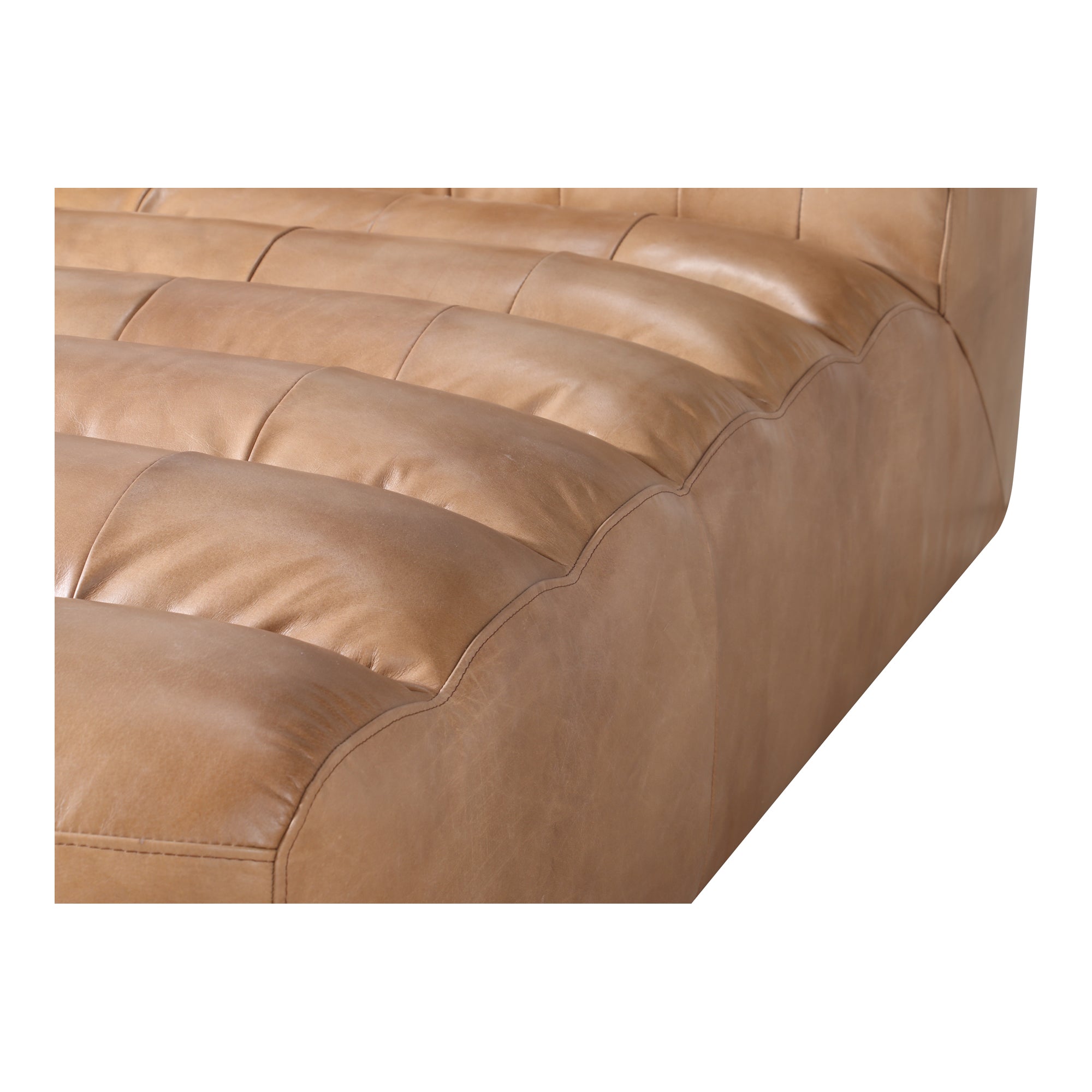 Ramsay Leather Chaise Tan - Moes Home