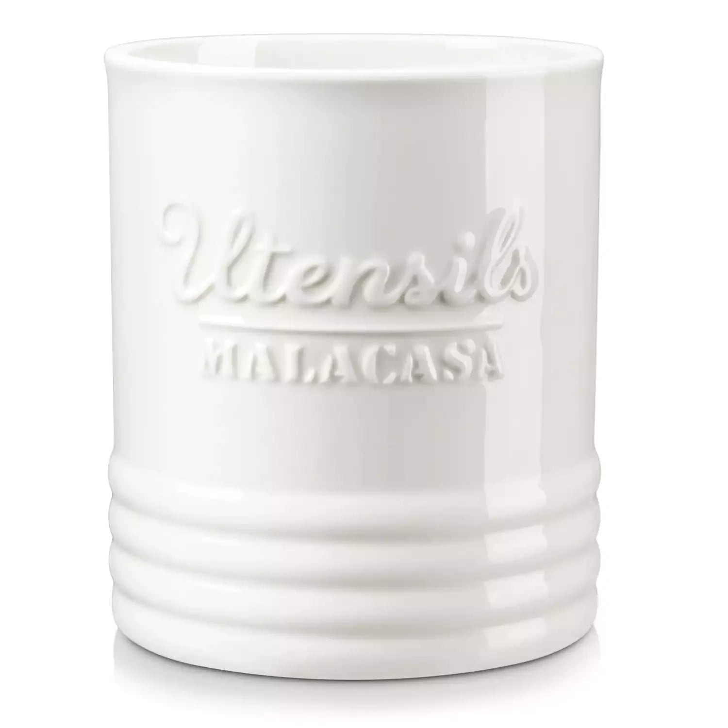 White Utensil Crock - Thumbnail 3