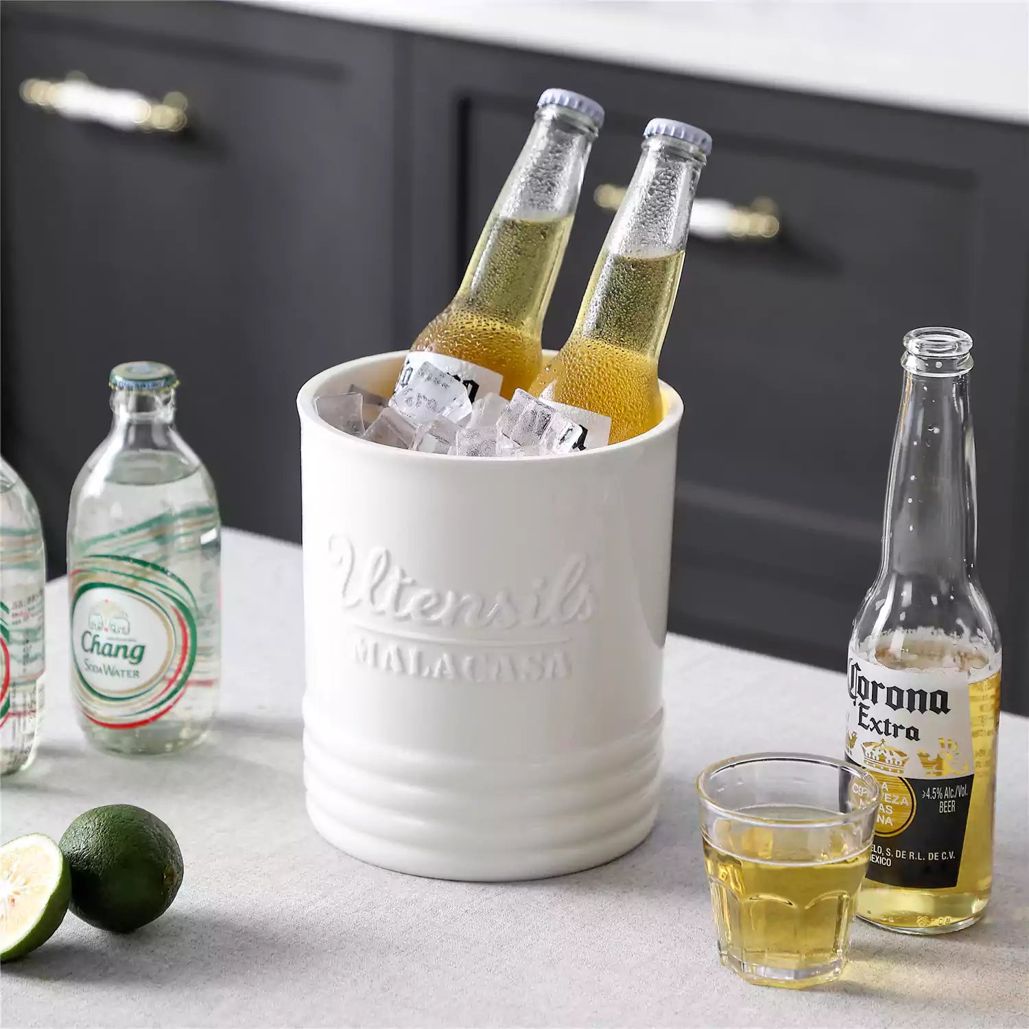 White Utensil Crock - Thumbnail 2