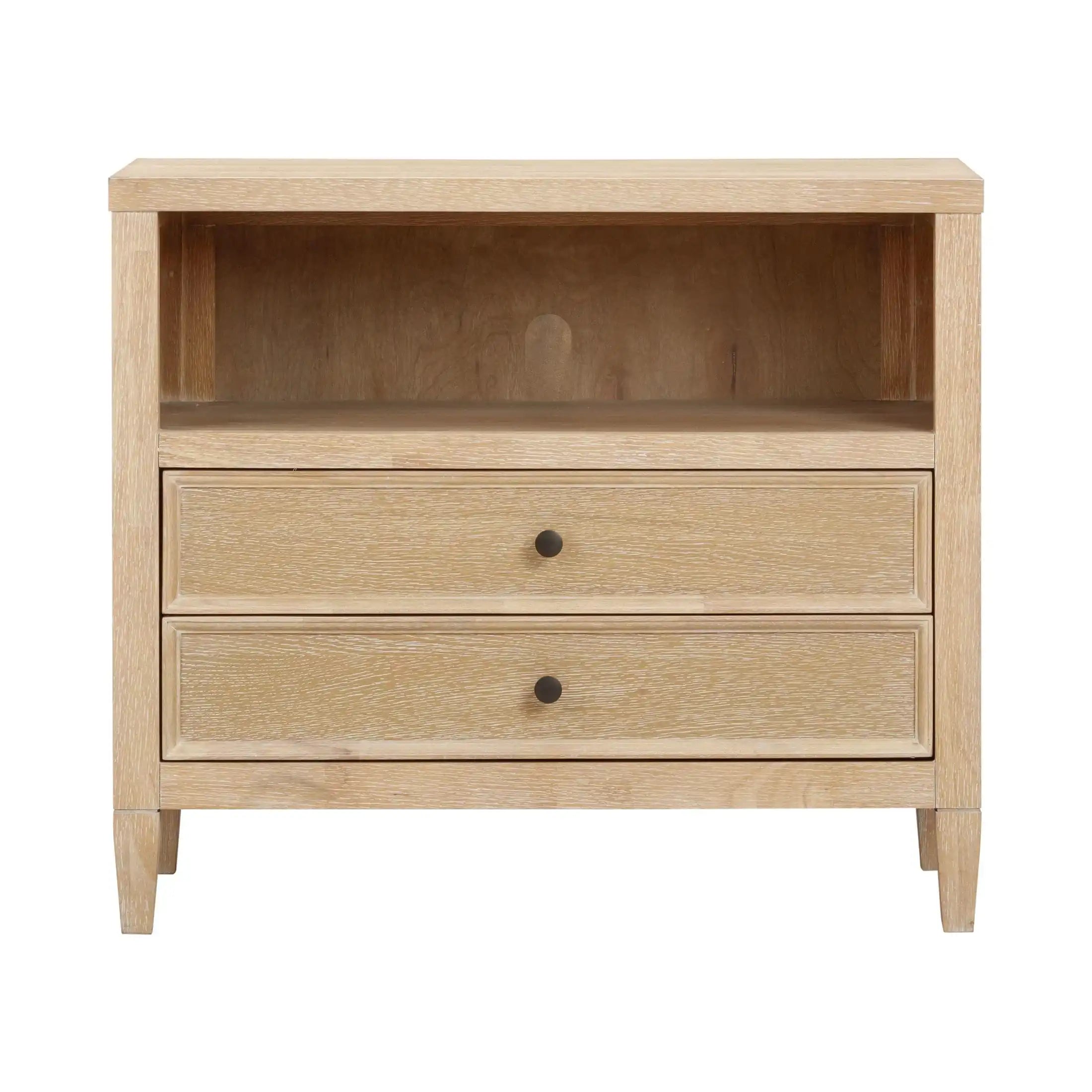 Bristol Park Whitewashed Oak Wood Large Nightstand