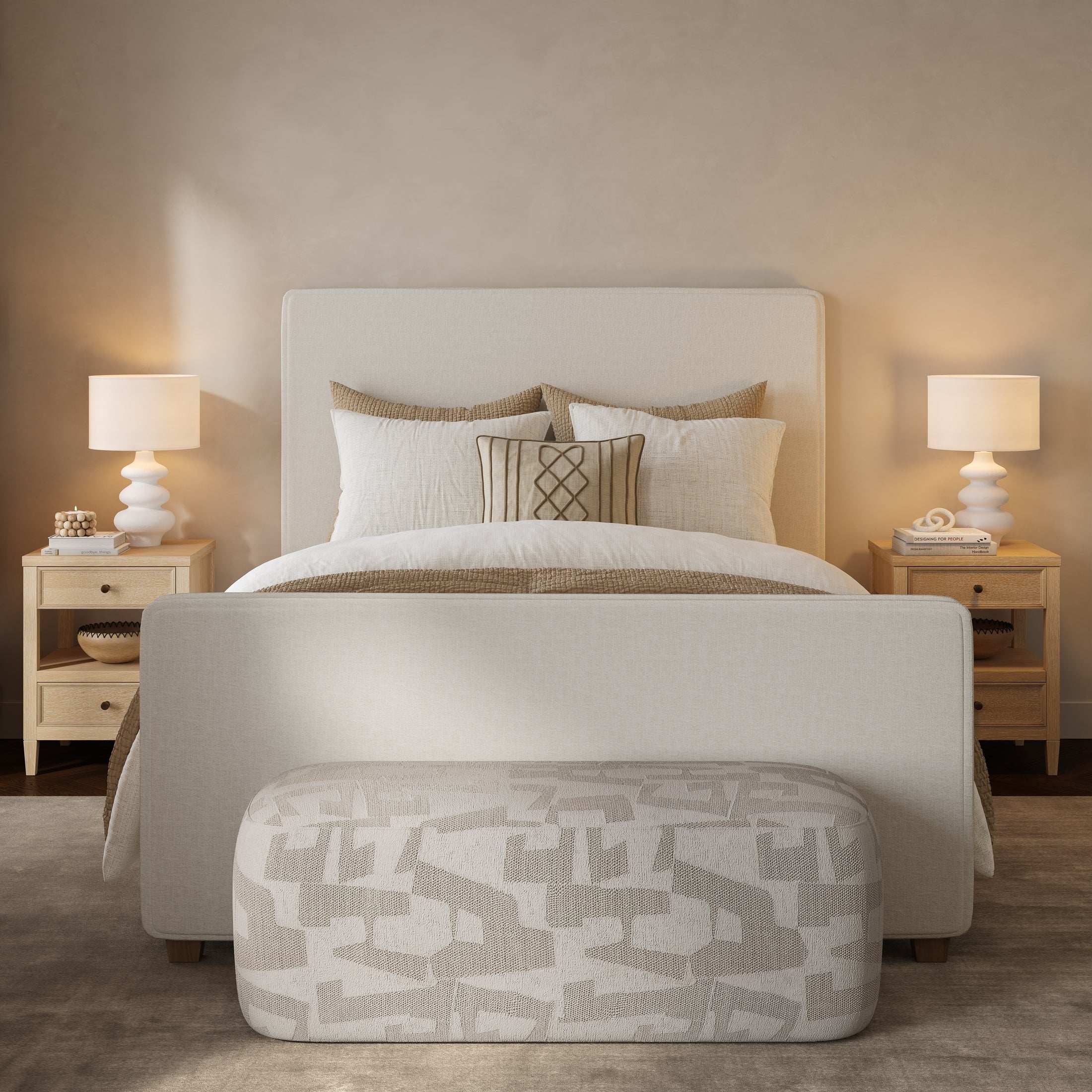 Bristol Park Ivory Upholstered Bed