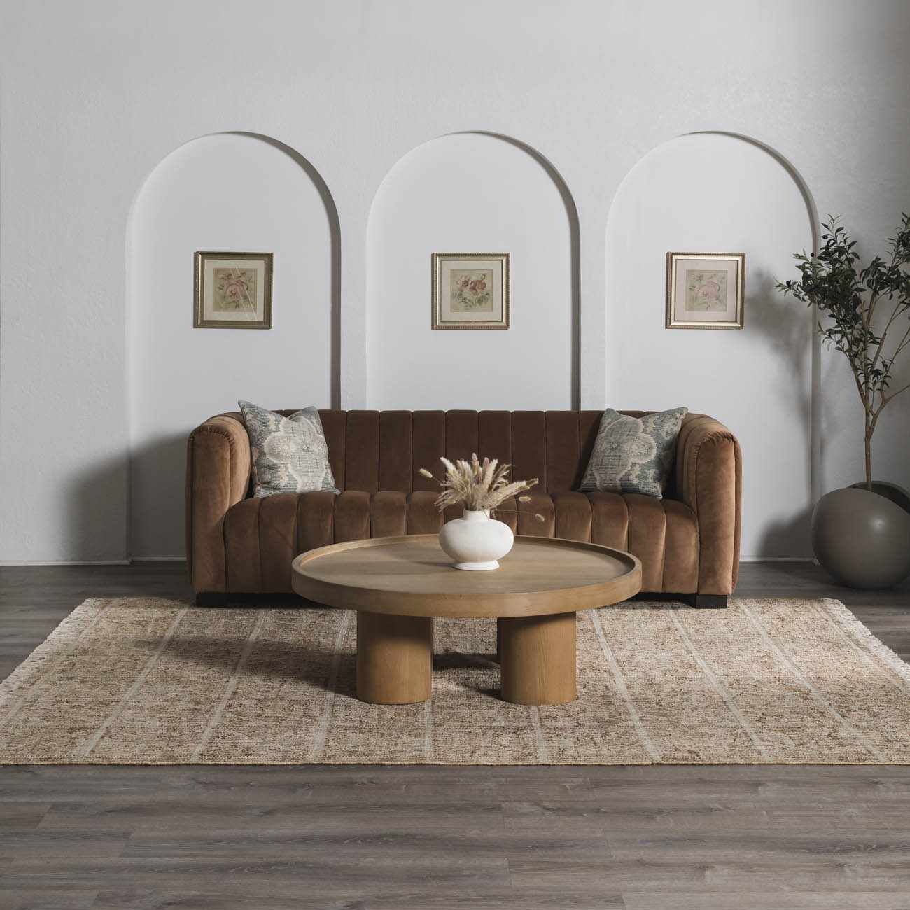 Rice Handcrafted Fringed Jute Carpet