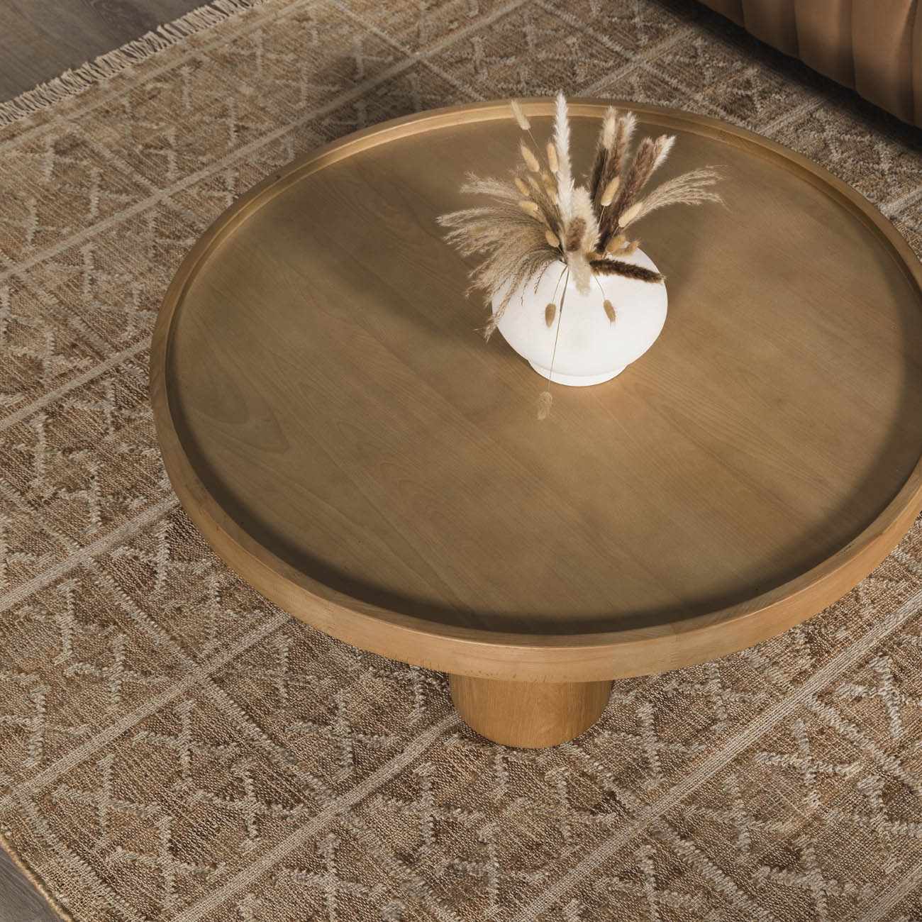 Rice Handcrafted Fringed Jute Carpet