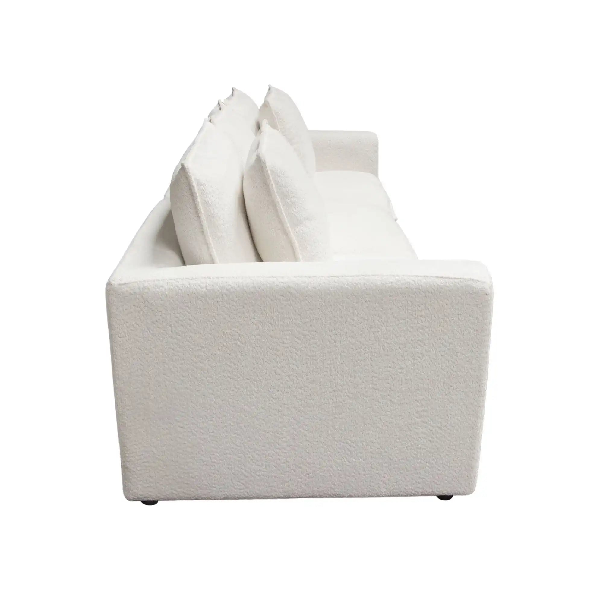 Ivy 3 Piece Modular Down Sofa – White Faux Shearling