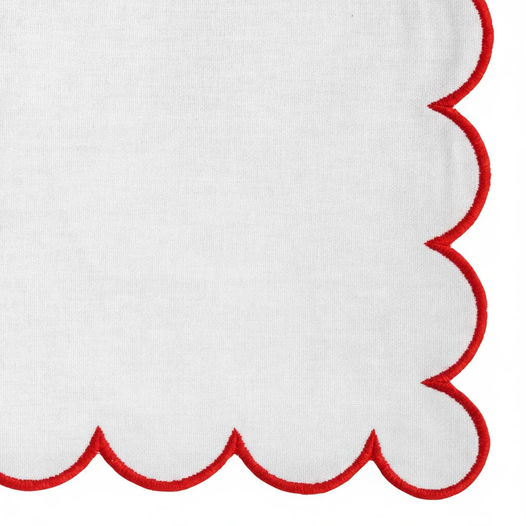 Red Scalloped Edge Napkins - LongWave