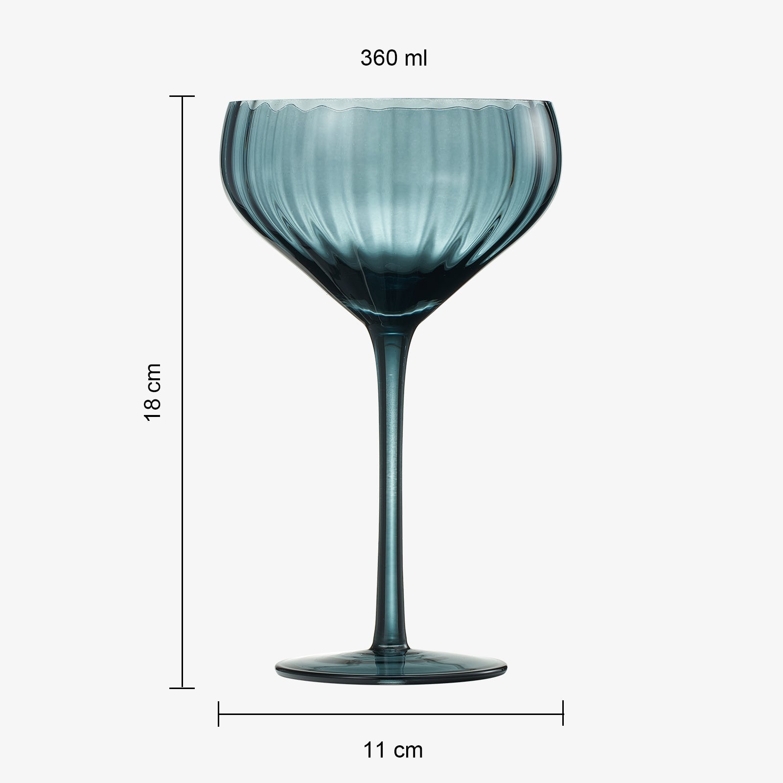 Tonal Tulip Champagne Coupe, Cocktail Glassware, Set of 6