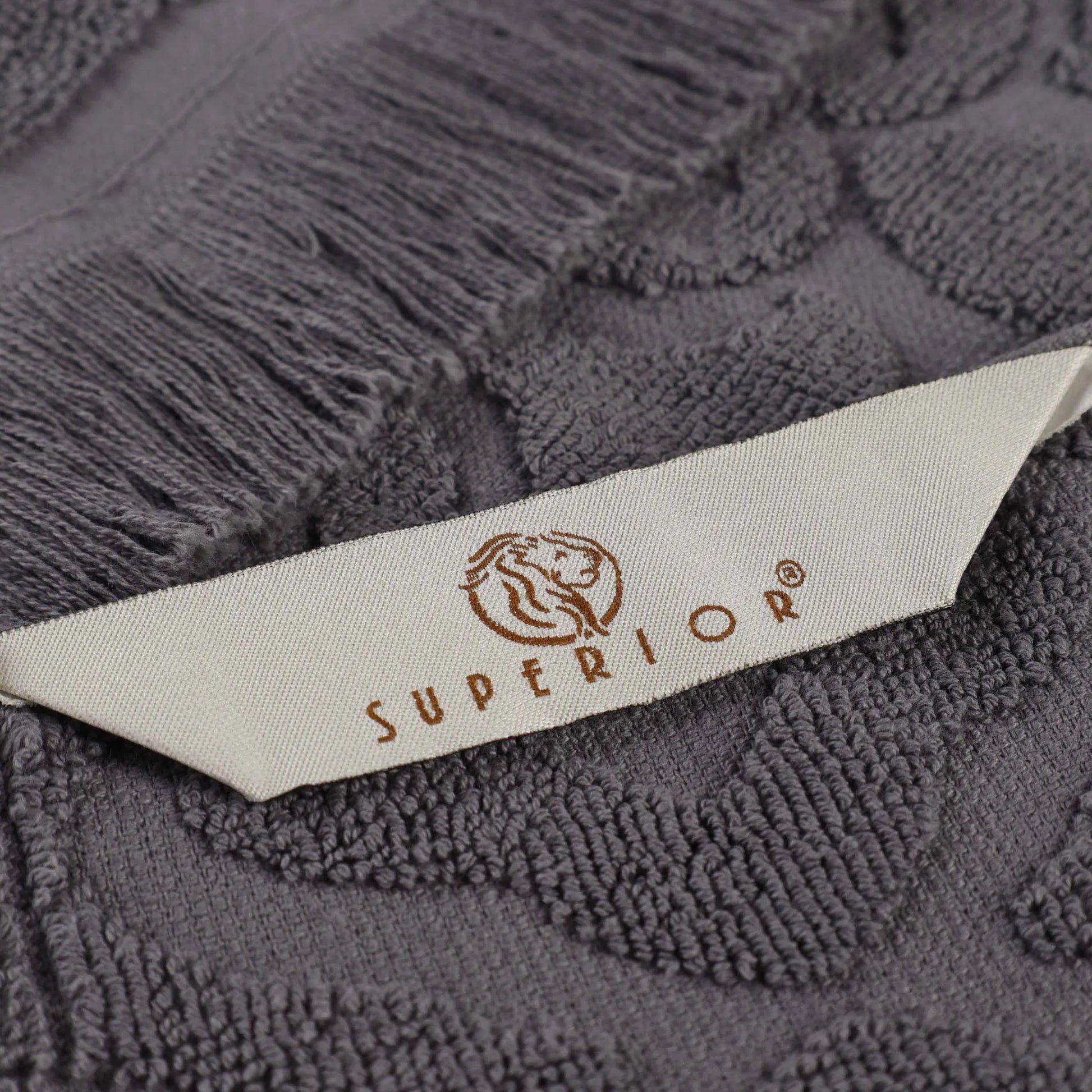 Cotton Geometric Jacquard Absorbent Bath Towel Set of 3 - Bath Towel by Superior Brand