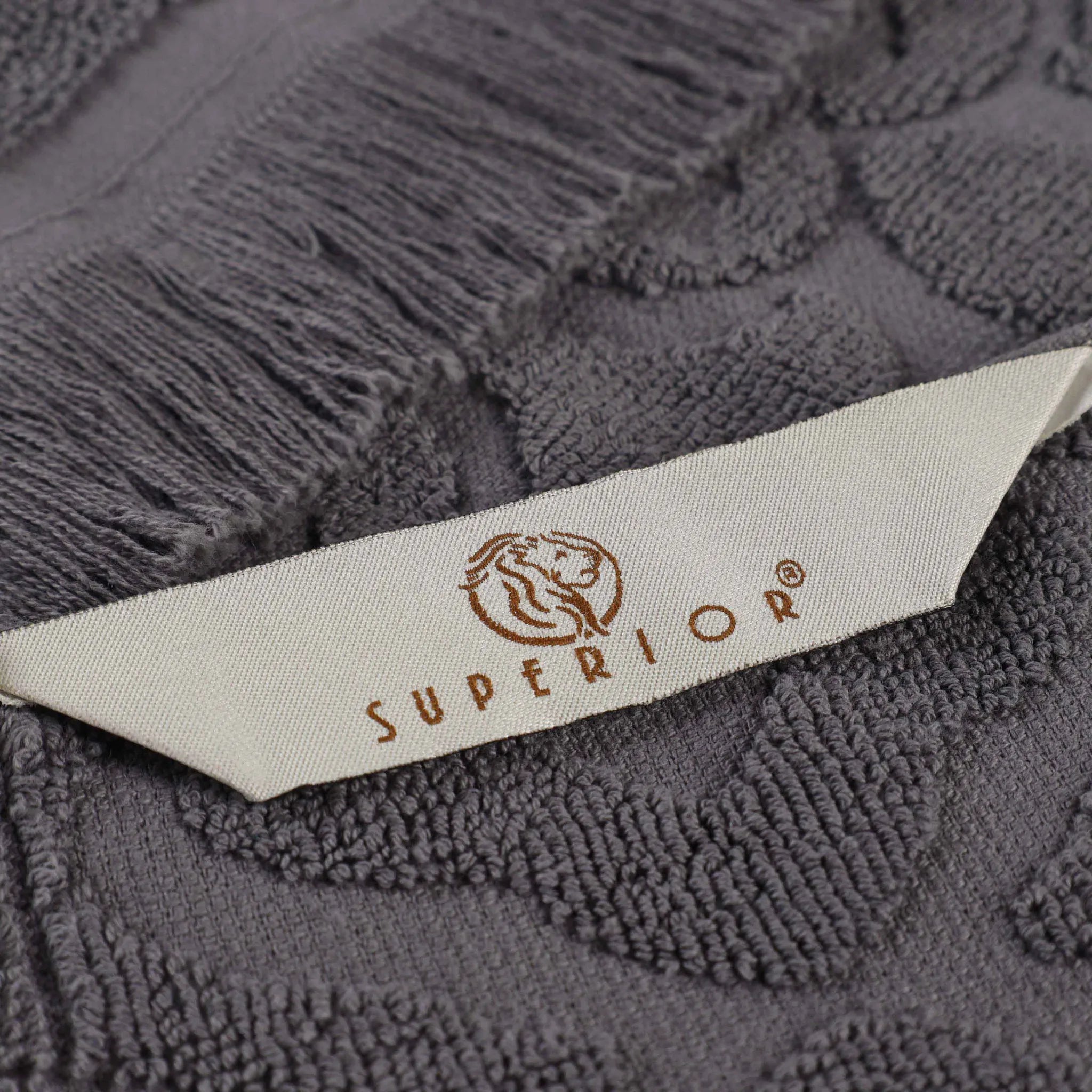 Cotton Geometric Jacquard Absorbent Bath Towel Set of 3 - Bath Towel by Superior Brand