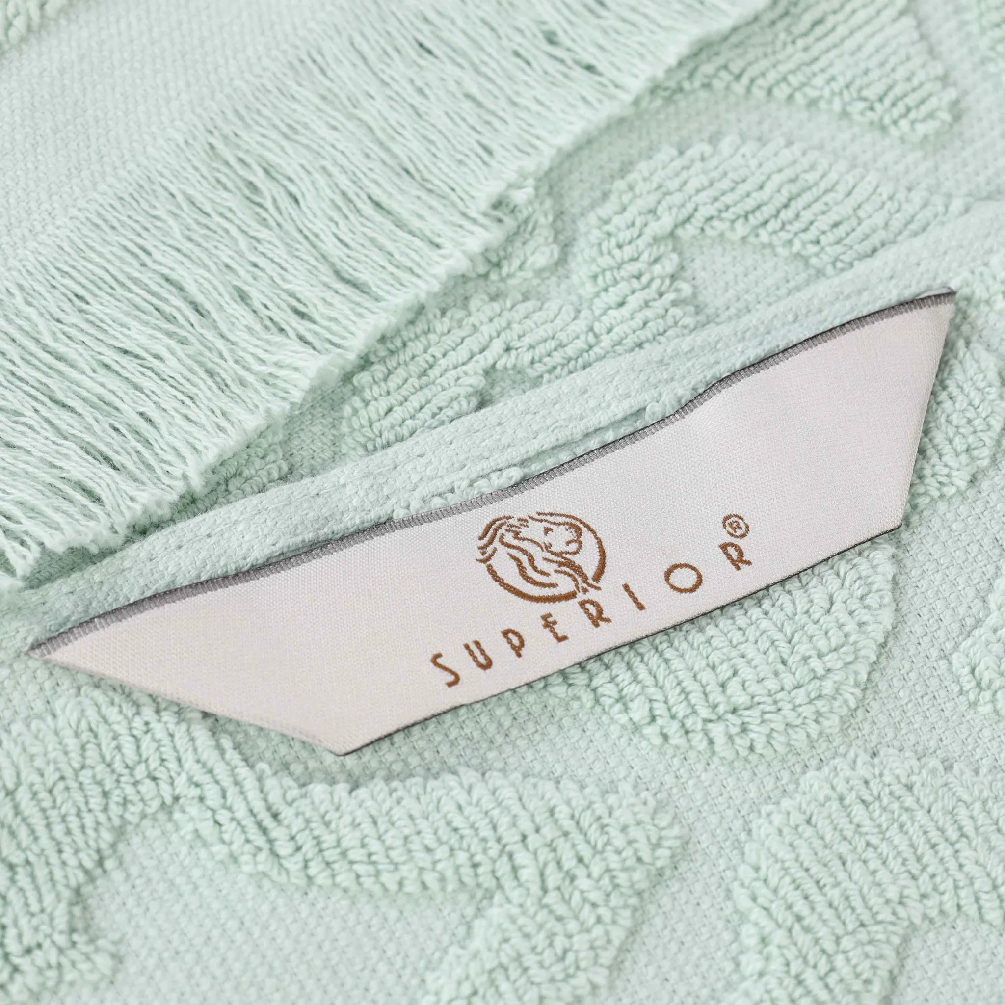 Cotton Geometric Jacquard Absorbent Bath Towel Set of 3 - Bath Towel by Superior Brand