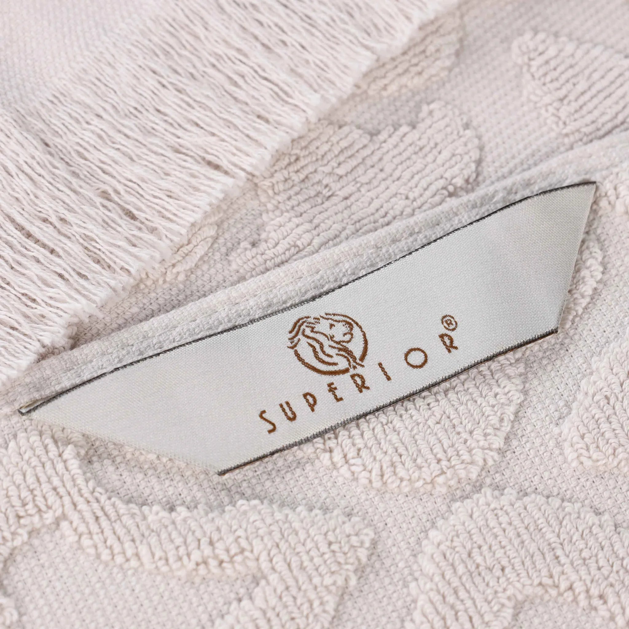 Cotton Geometric Jacquard Absorbent Bath Towel Set of 3 - Bath Towel by Superior Brand