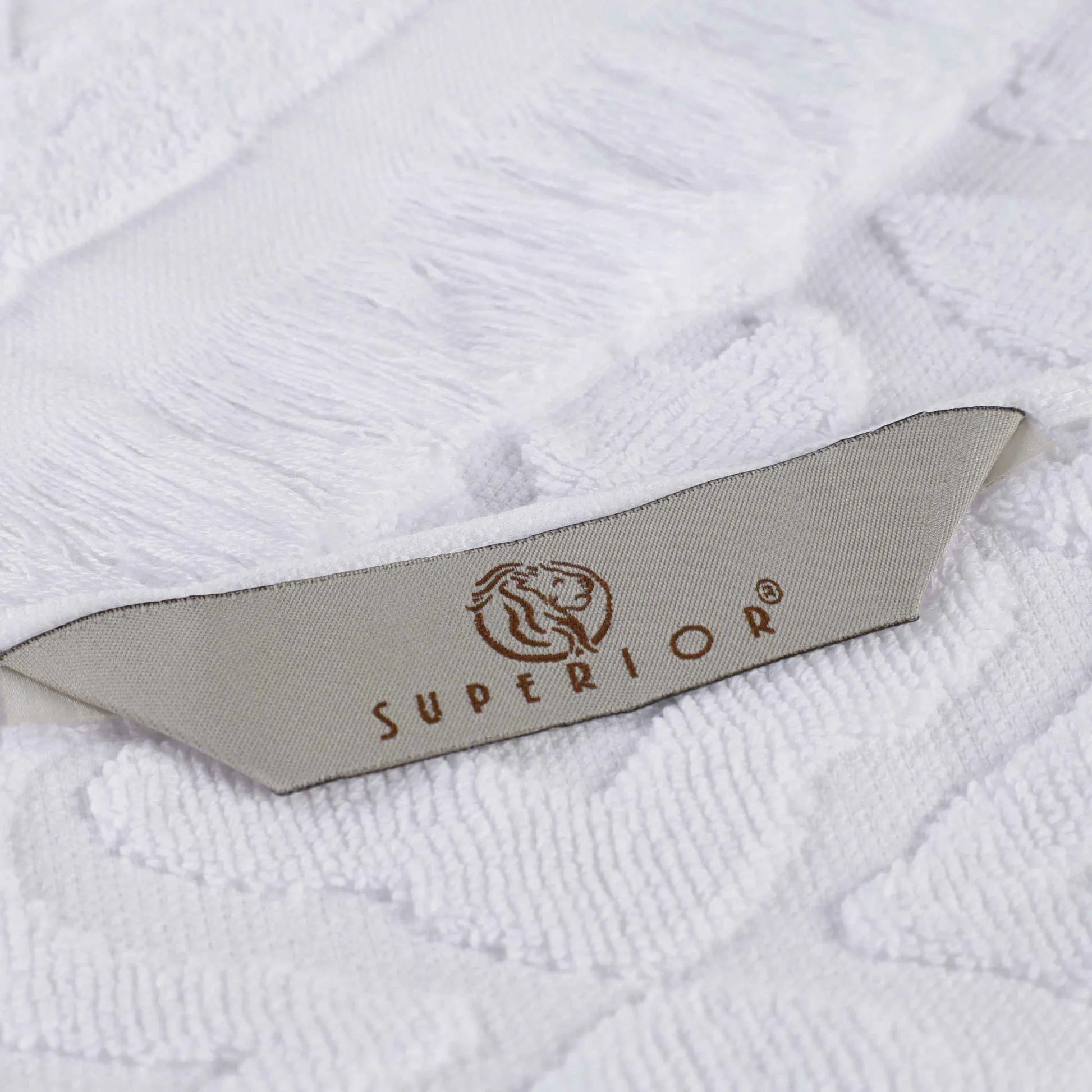 Cotton Geometric Jacquard Absorbent Bath Towel Set of 3 - Bath Towel by Superior Brand