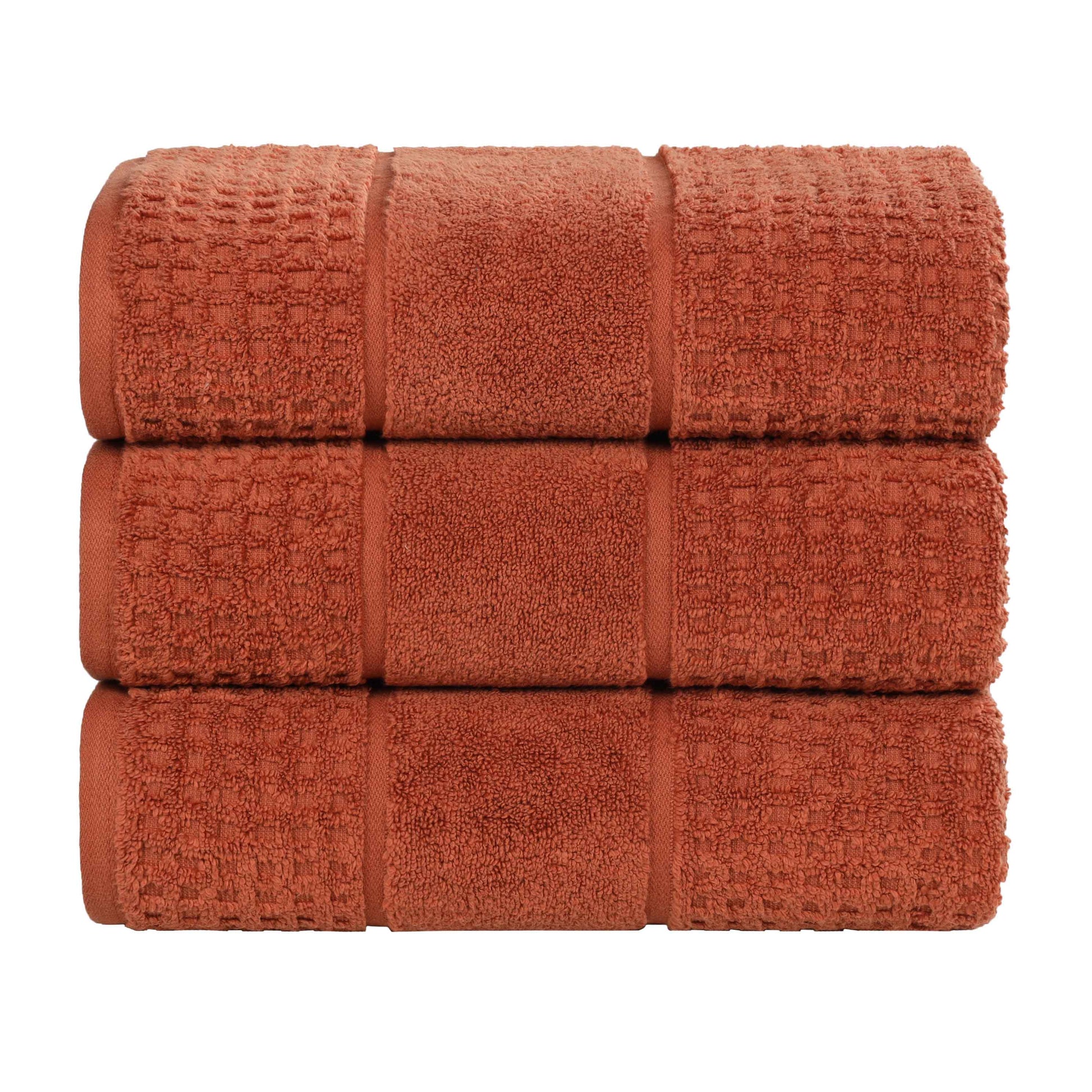 Napa Zero Twist Cotton Solid Waffle Honeycomb Bath Towel Set of 3 - Bath Towel by Superior Brand