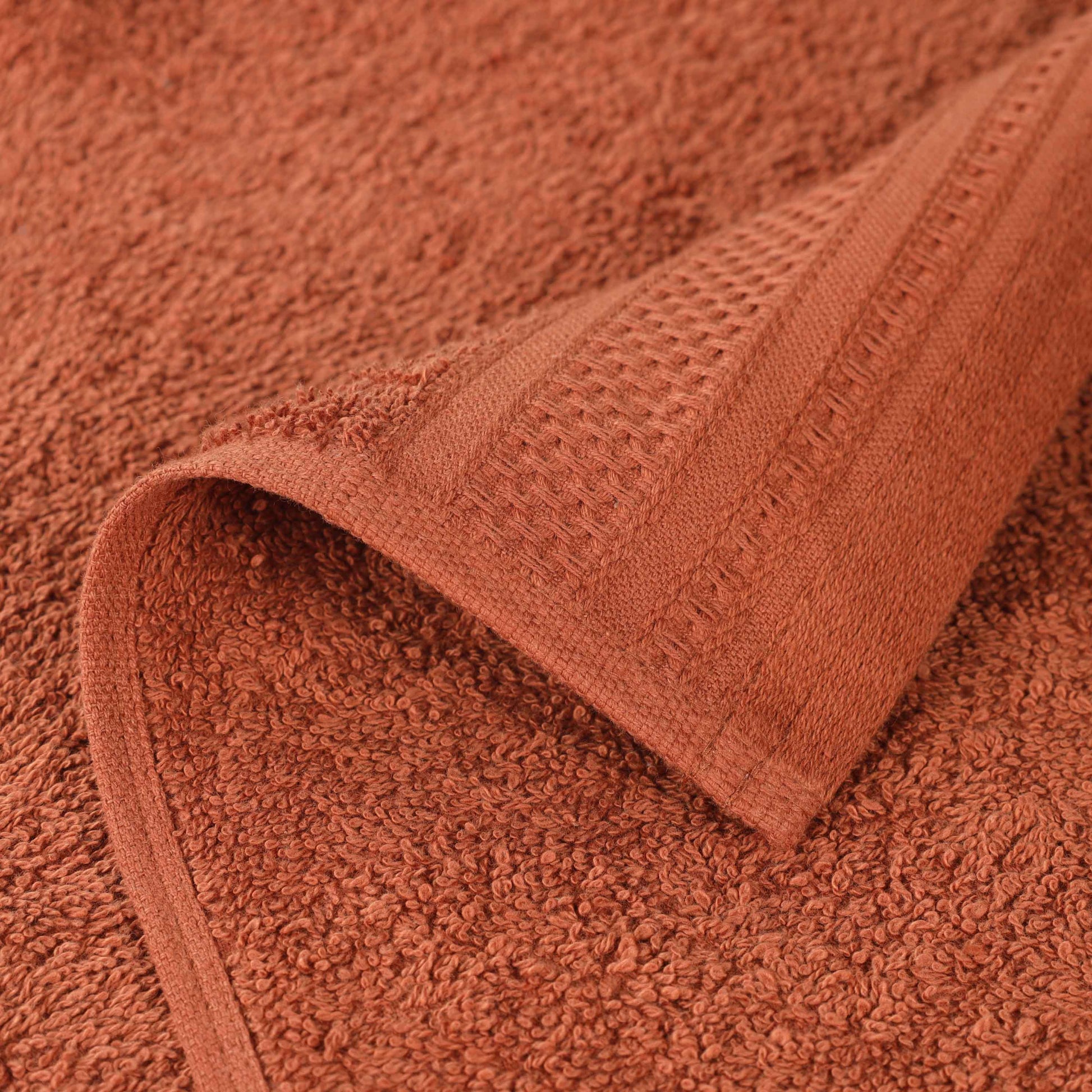 Honeycomb Textured Waffle Border Cotton Bath Towels, Set of 4 - Bath Towel by Superior Brand