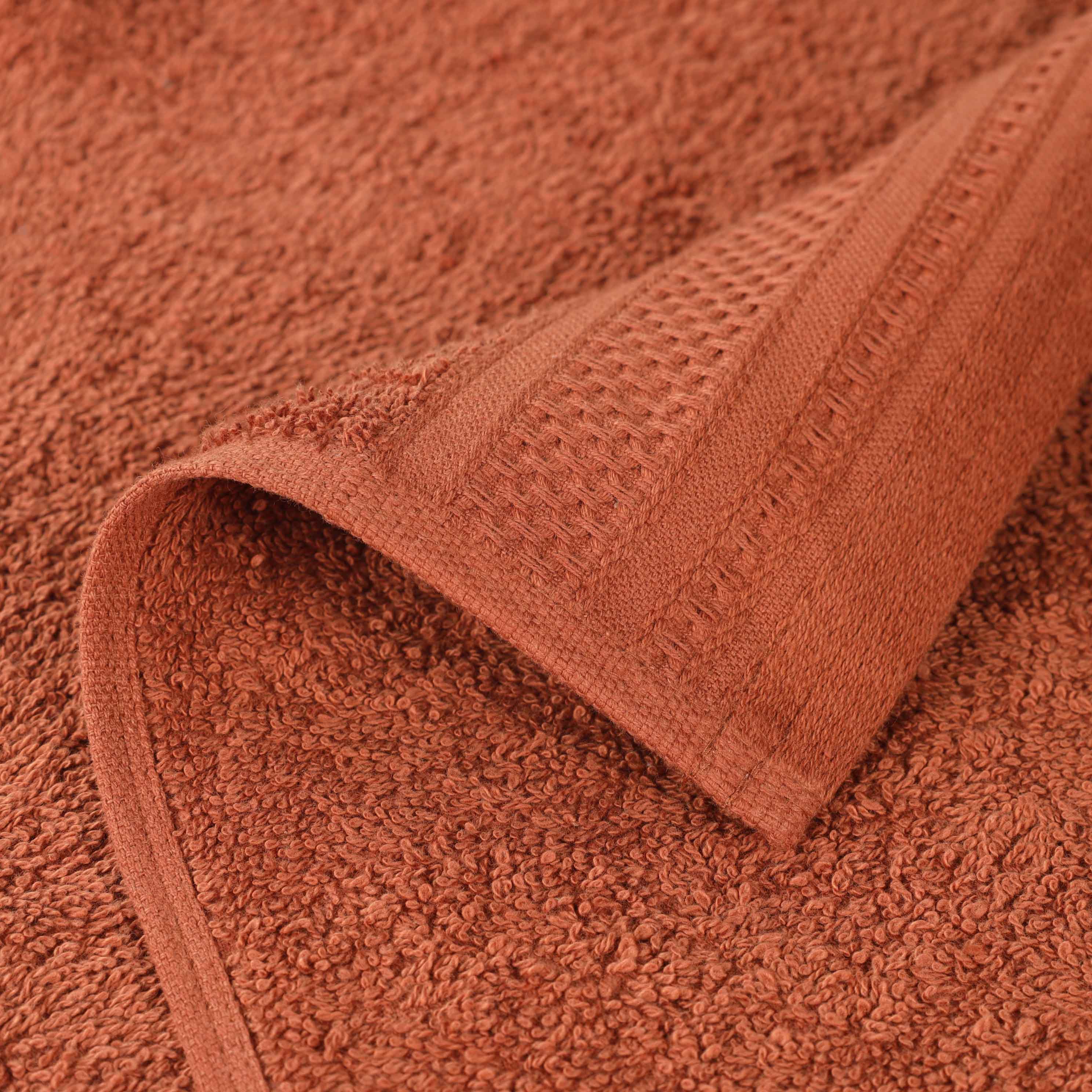 Honeycomb Textured Waffle Border Cotton Bath Towels, Set of 4 - Bath Towel by Superior Brand