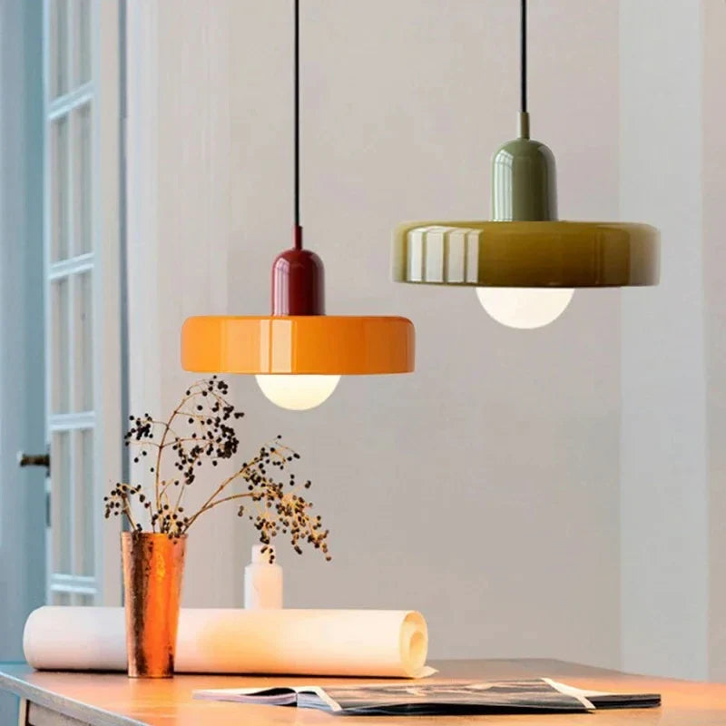 Nordic Bauhaus Glass Chandelier – Retro Dining Room Pendant Light for Living Room