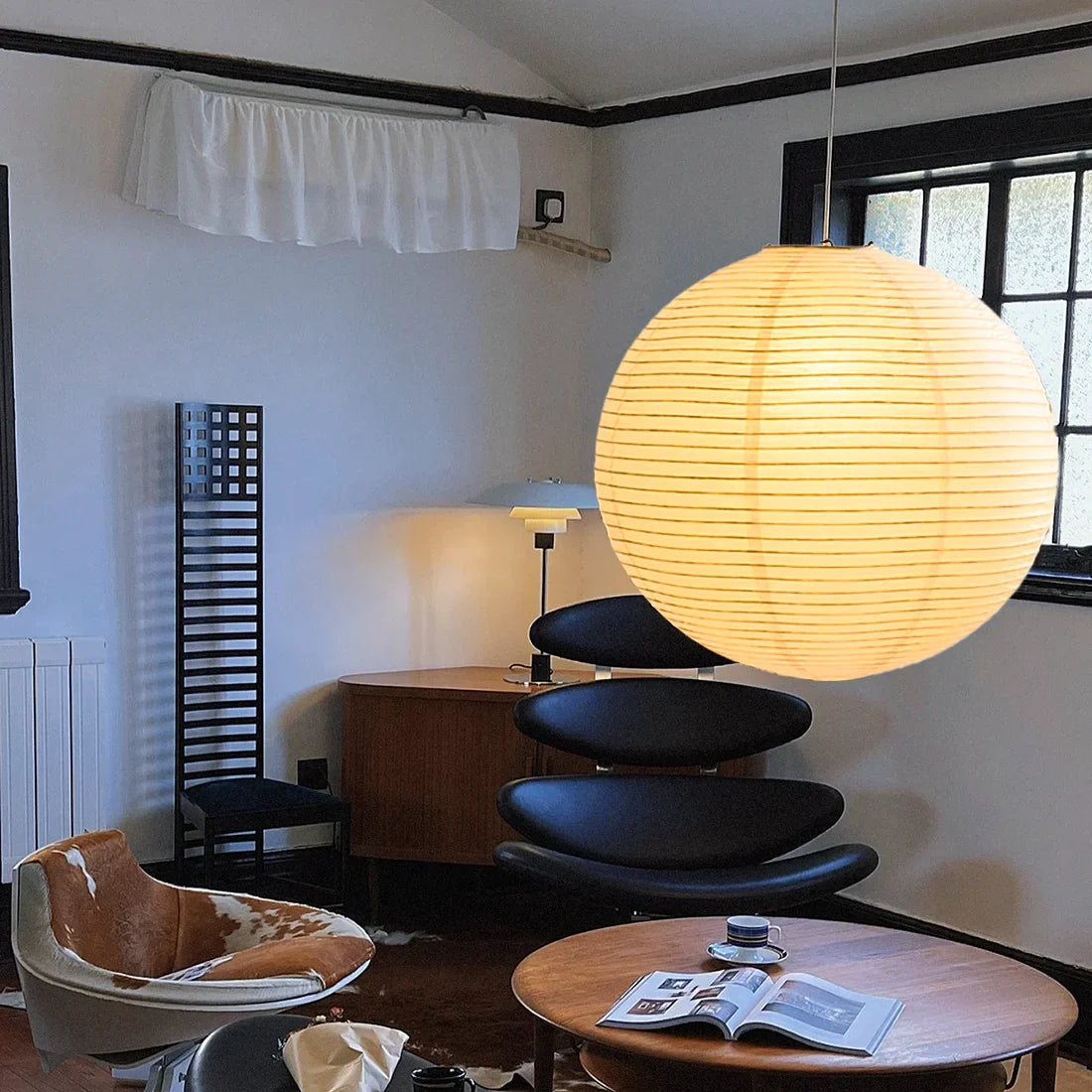 Japanese Rice Paper Pendant Light Minimalist Hanging Lantern Ceiling Lamp Decor