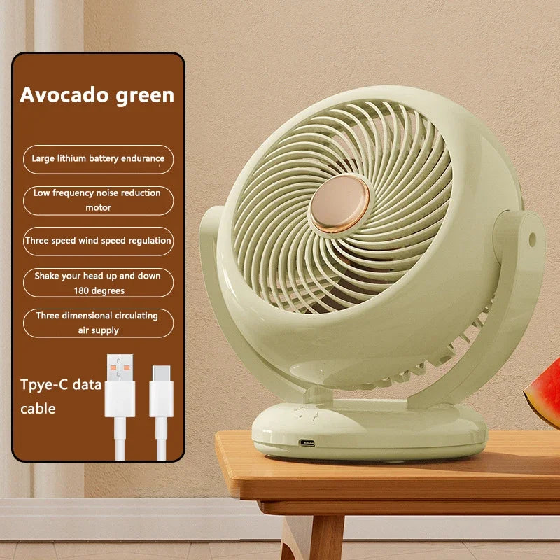 Portable Rechargeable Mini Fan Quiet Adjustable Desktop