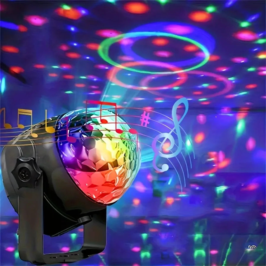 Sound Activated Rotating Disco Ball Light RGB LED Party Stage Lamp for Home