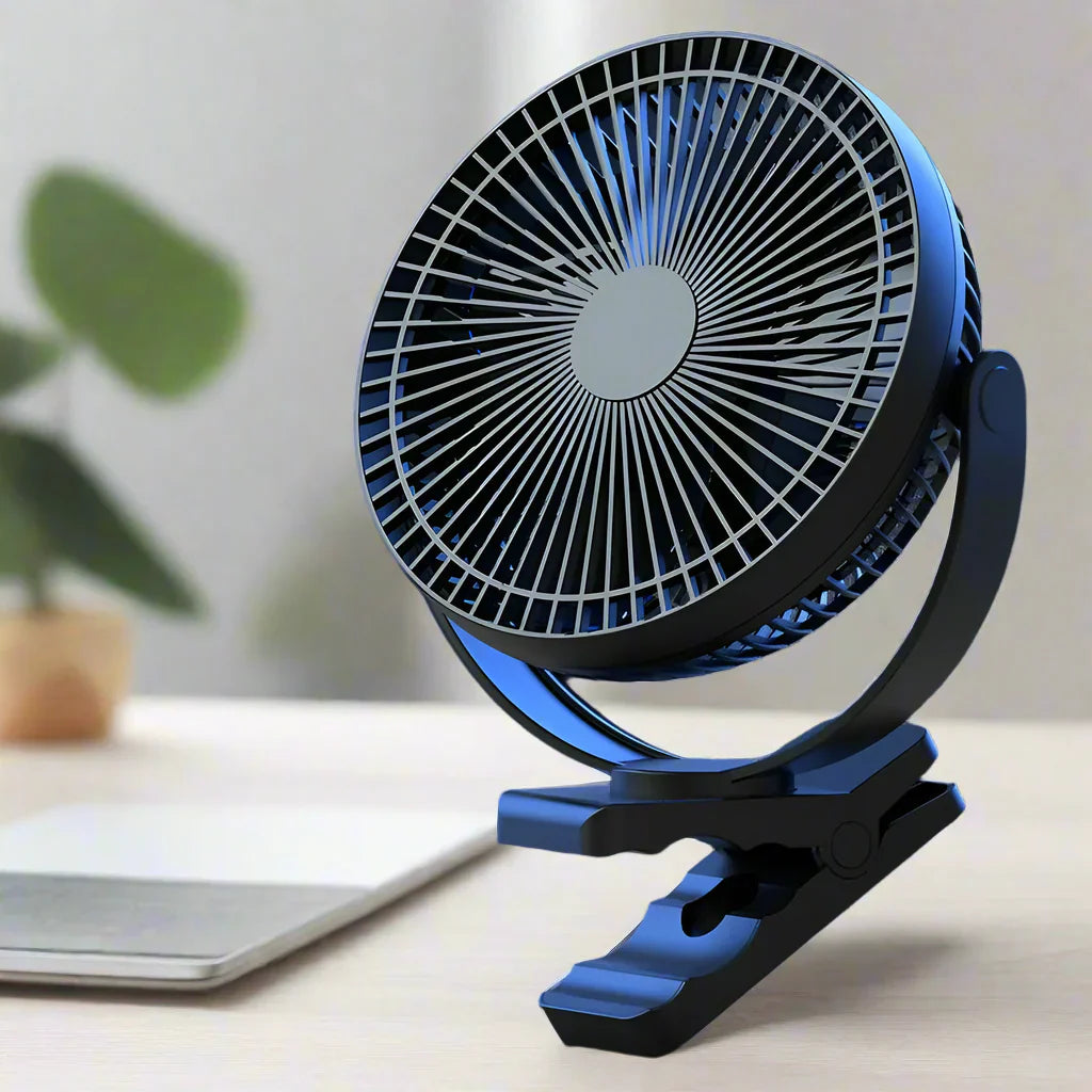 Clip On Fan 10000mAh USB Rechargeable 4-Speed 360° Rotation