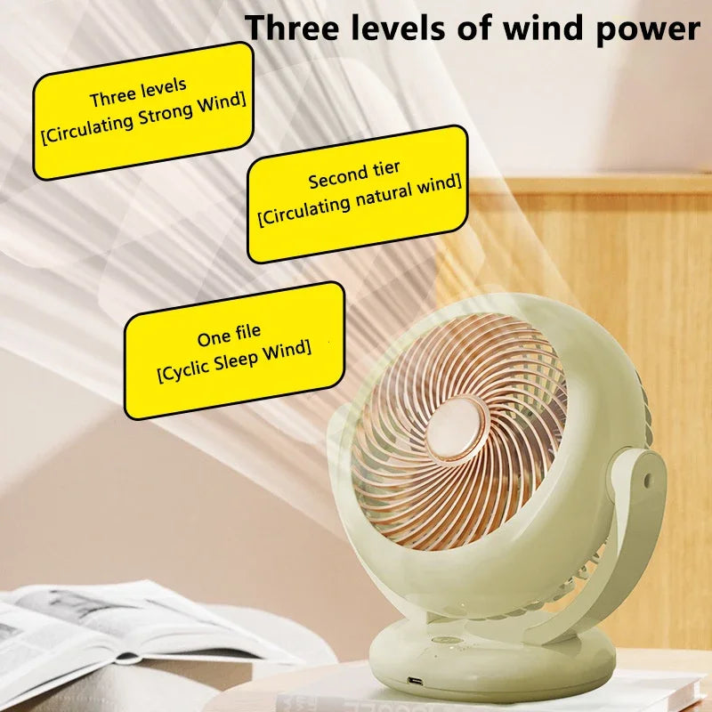 Portable Rechargeable Mini Fan Quiet Adjustable Desktop