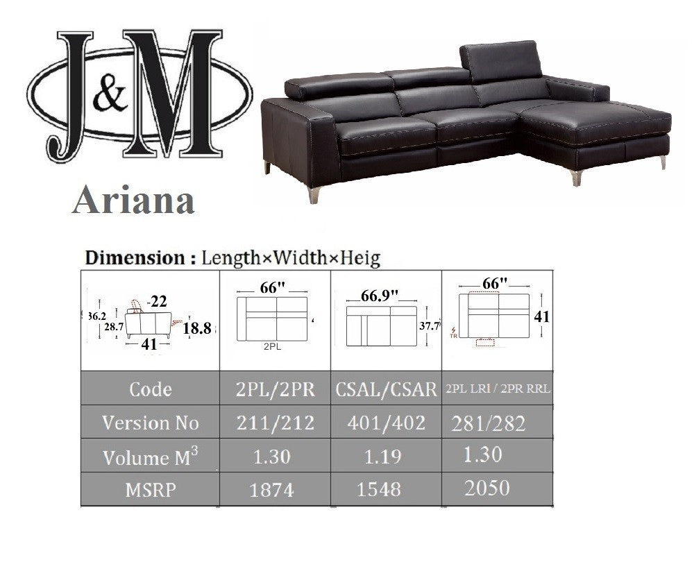 Ariana Premium Leather Sectional J&M