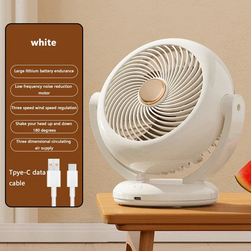 Portable Rechargeable Mini Fan Quiet Adjustable Desktop