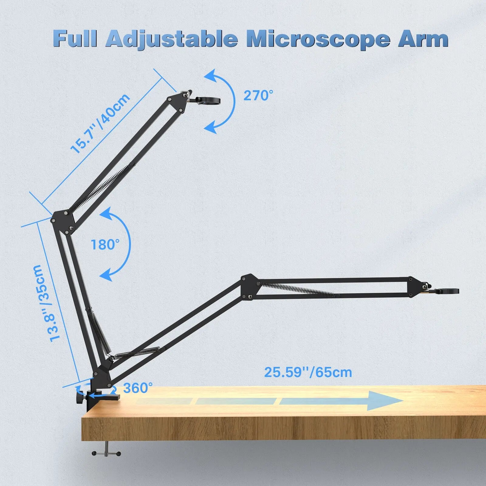 Adjustable Microscope Arm Stand Metal Bracket Coin Microscope Mount