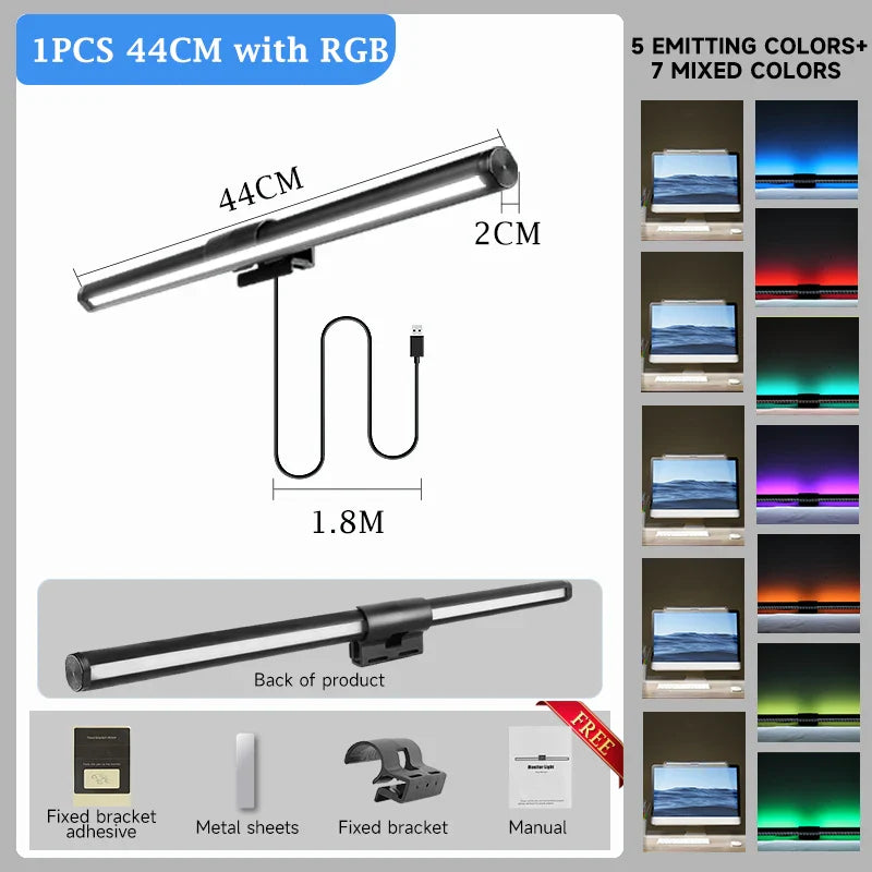 LED Monitor Light Bar USB Stepless Dimming Desk Lamp Screen Backlight Office