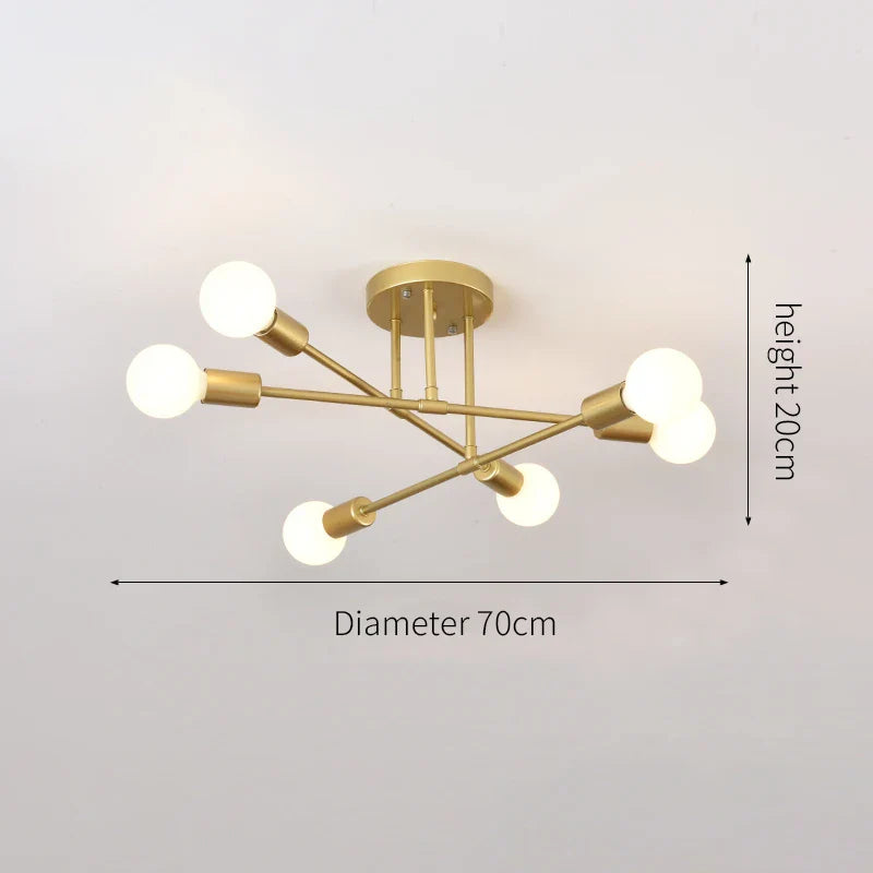 Modern Luxury Branch Chandelier – 6-Speed E27 Ceiling Light for Living Room