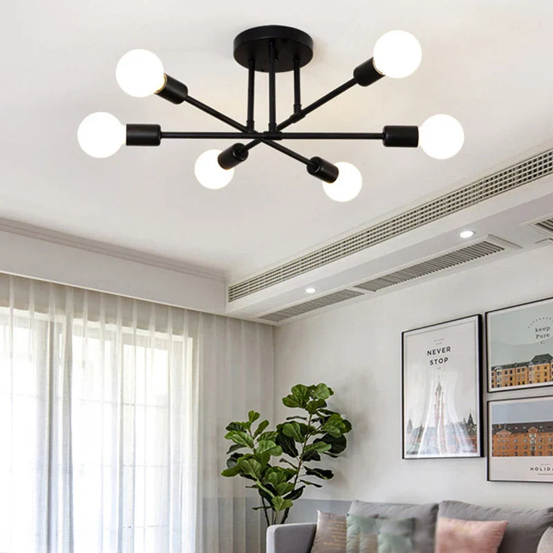Modern Luxury Branch Chandelier – 6-Speed E27 Ceiling Light for Living Room