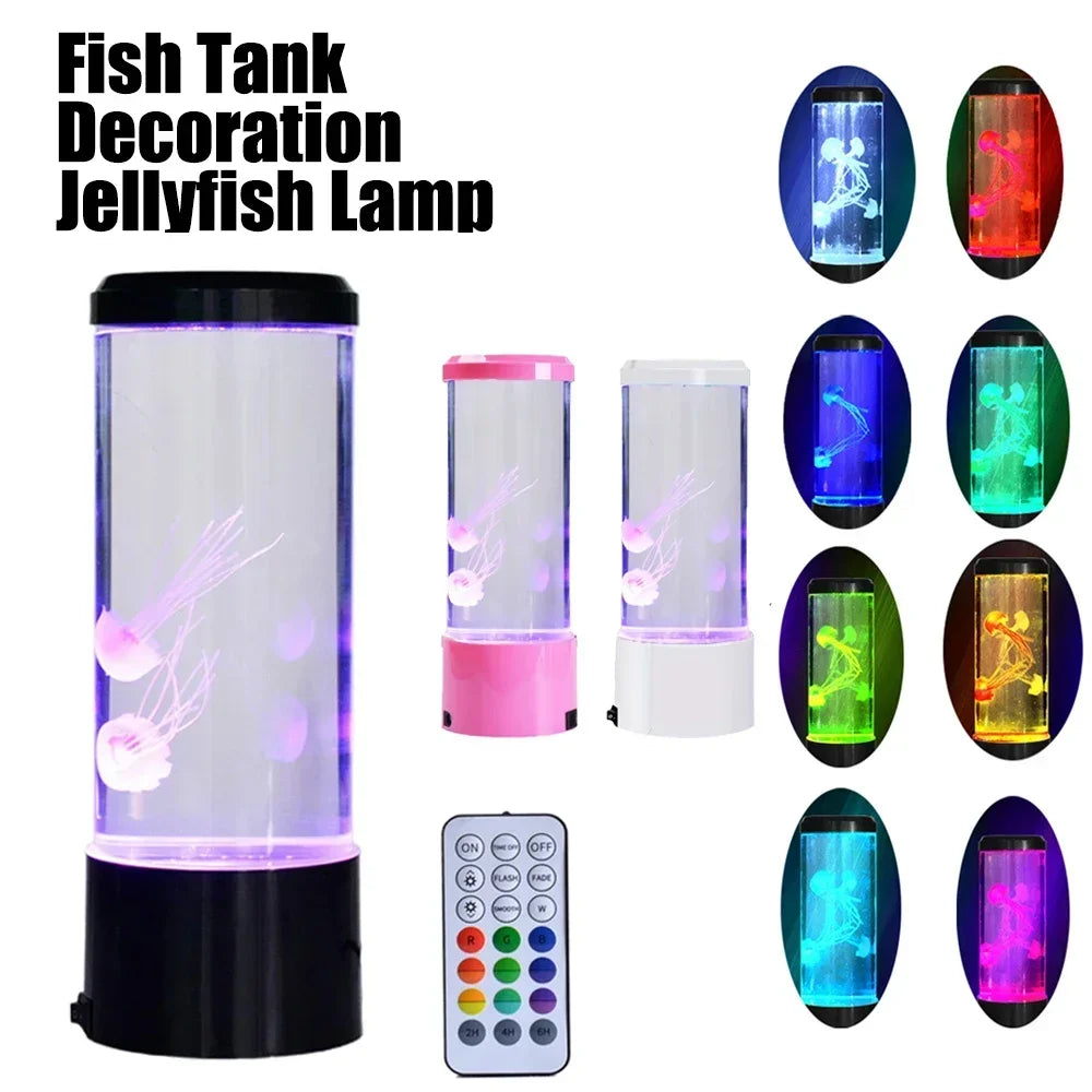 Jellyfish LED Lamp – Remote Control Color Changing Aquarium Night Light Home Decor