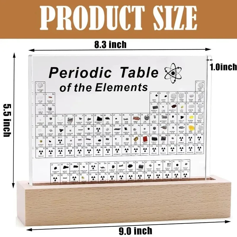 Acrylic Periodic Table Figurine – Mendeleev Science Desk Ornament Room Decor