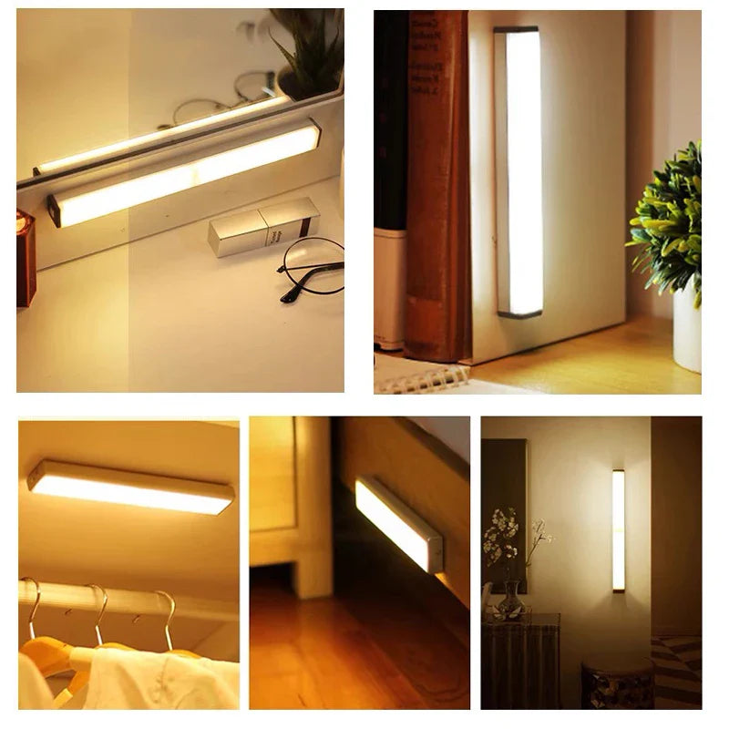 Wireless Motion Sensor LED Night Light – Rechargeable Type-C Cabinet & Stair Lamp