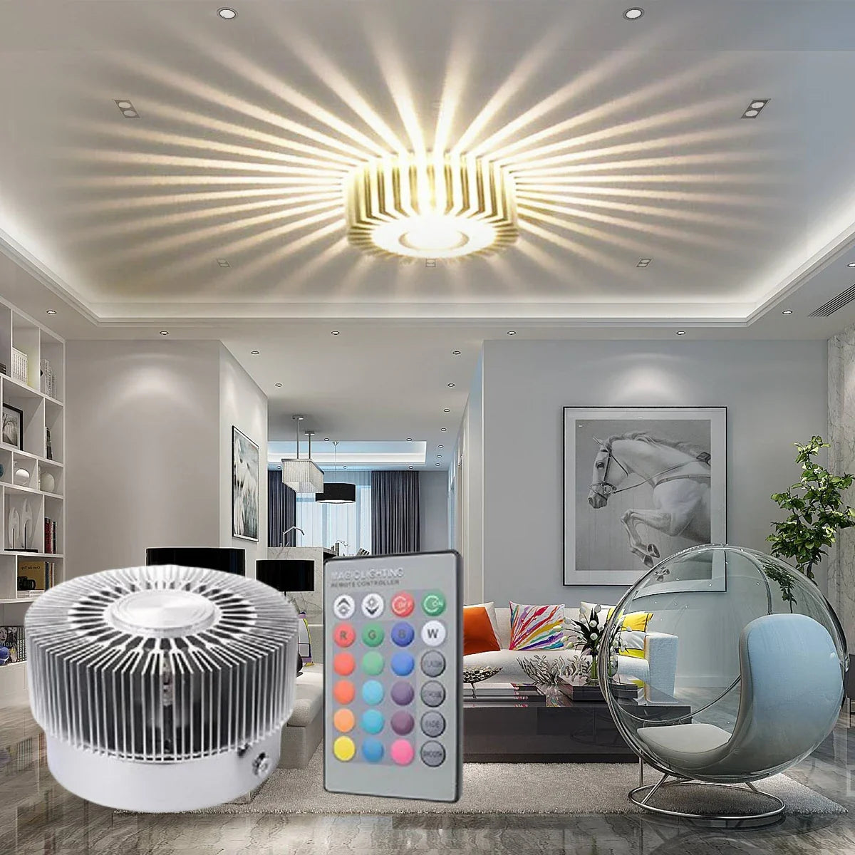 Sunflower LED Wall Lamp RGB Projection Corridor Indoor Creative Light 3W