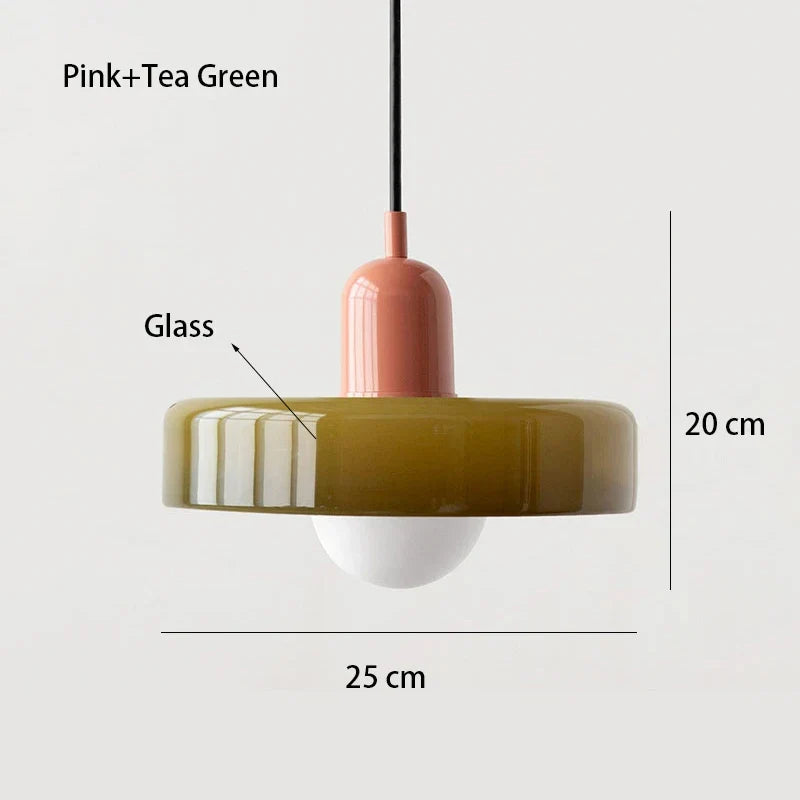Nordic Bauhaus Glass Chandelier – Retro Dining Room Pendant Light for Living Room