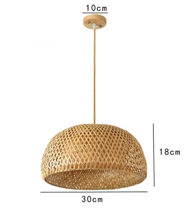 Handwoven Chinese Bamboo Pendant Lamp – Woven Hanging Light for Restaurant & Home
