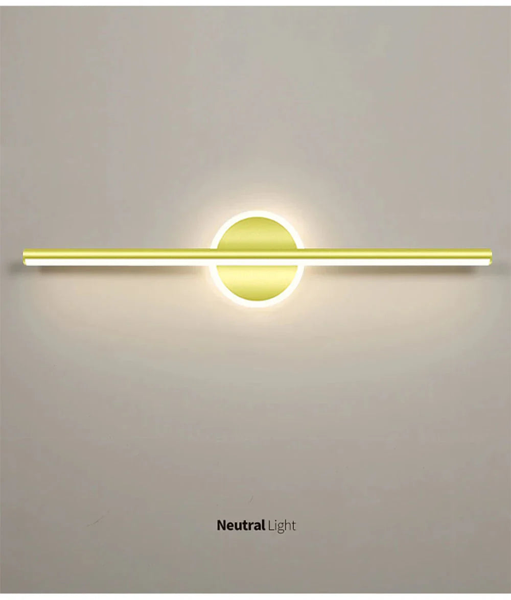 LED Mirror Front Wall Light – 40/60cm Gold Black Indoor Lamp for Bathroom & Bedroom