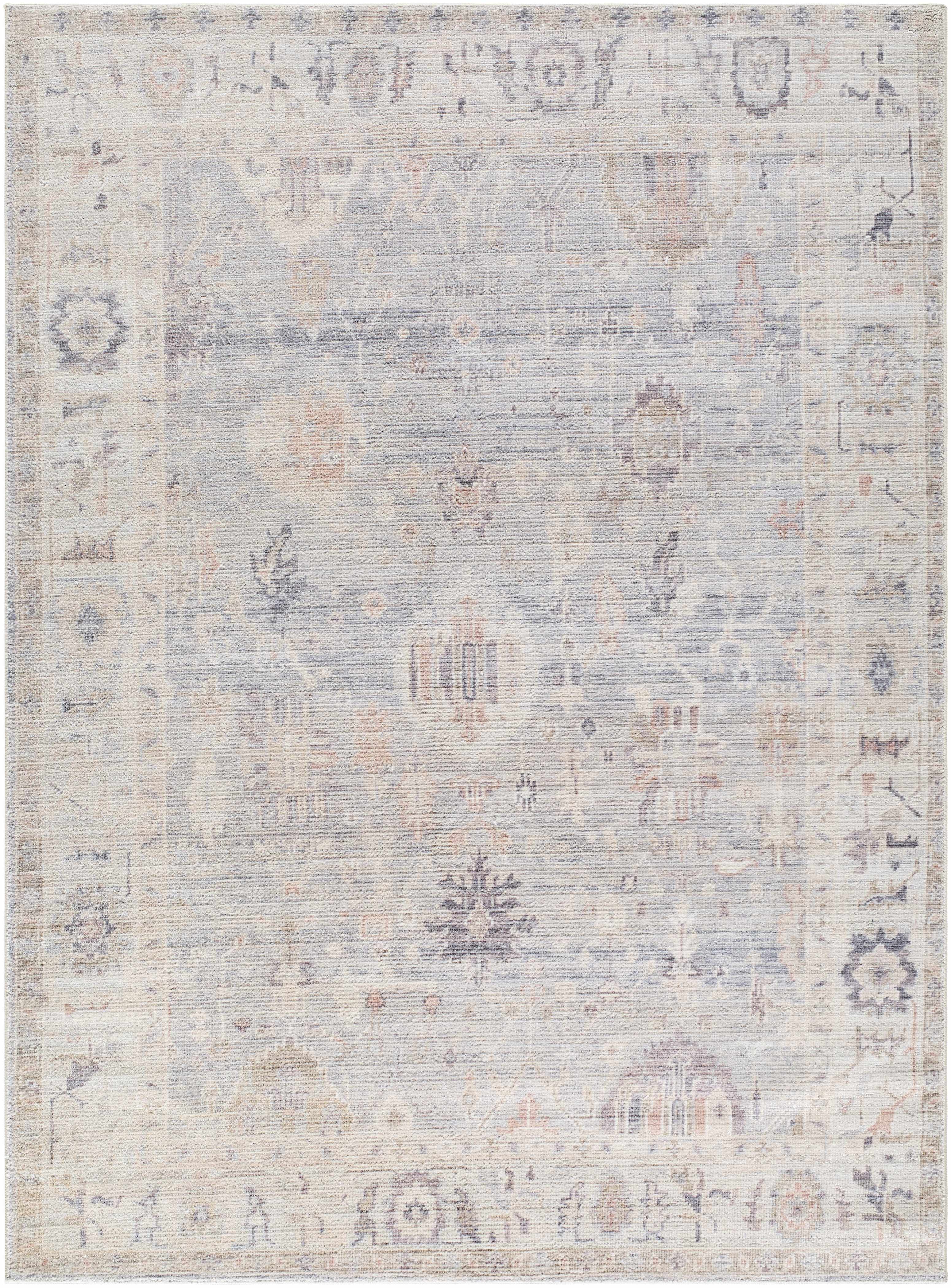 Marlene Damask Cream & Blue Area Rug - Becki Owens x Livabliss